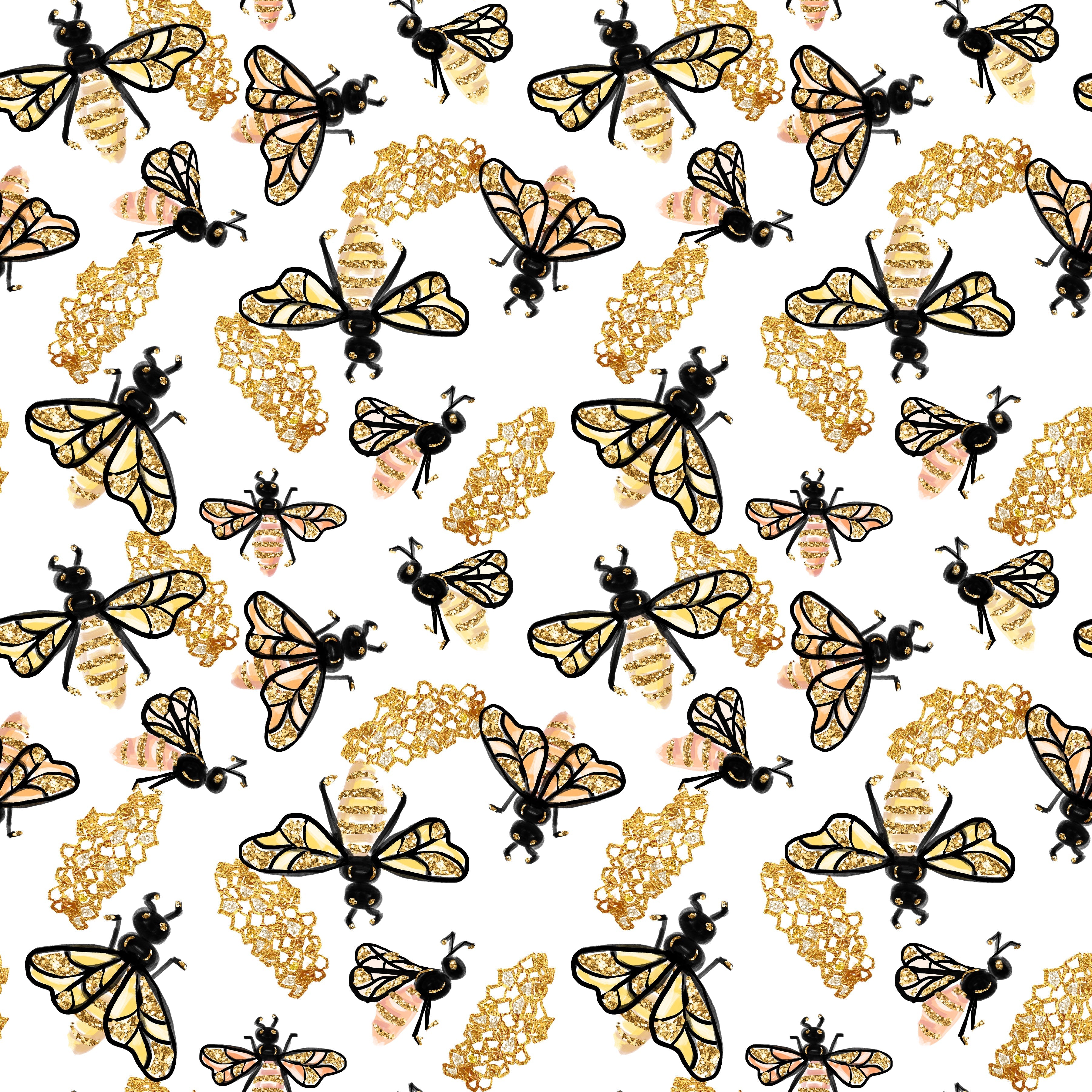 Golden Bees Pattern Vinyl 12" x 12" - The Vinyl Haus