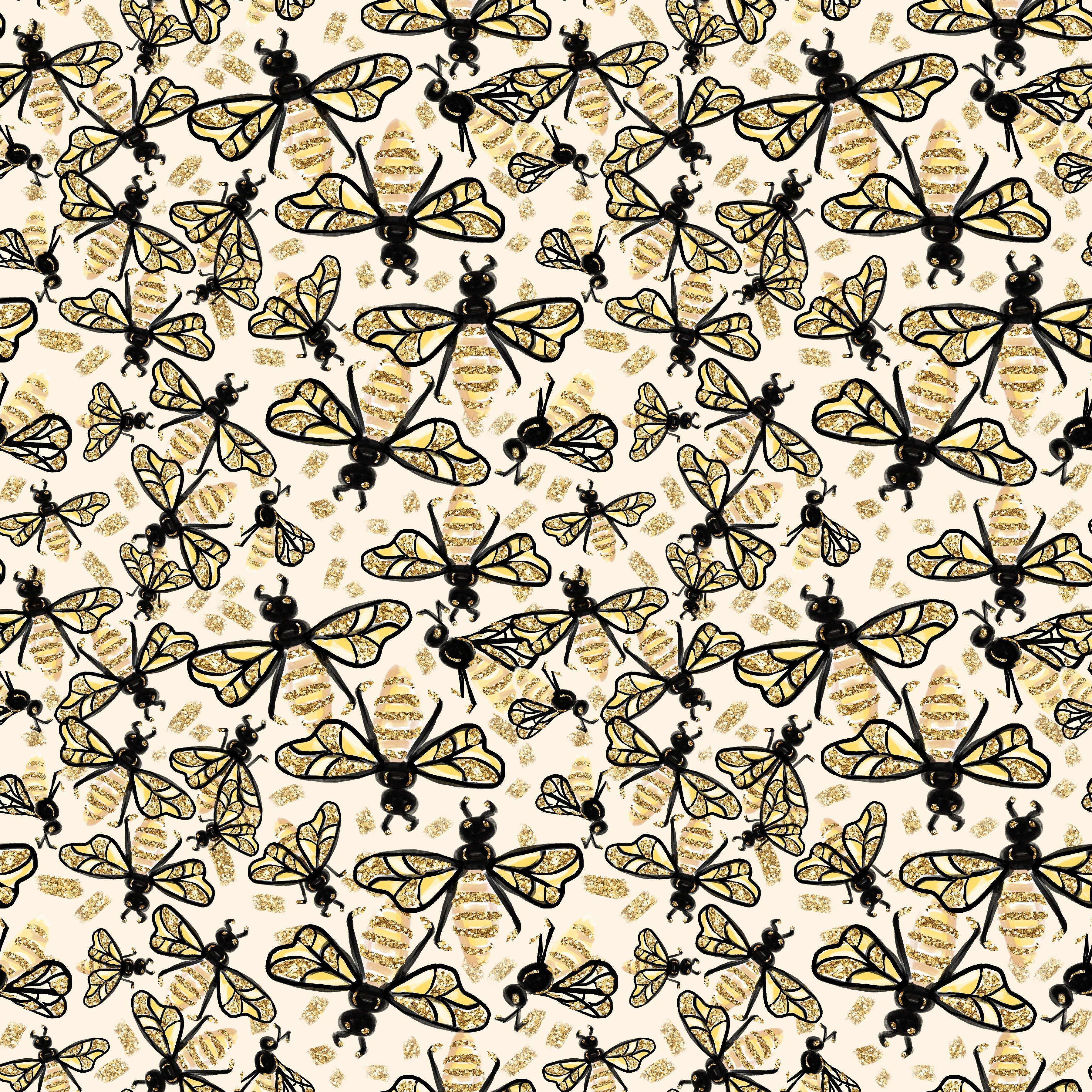 Golden Bees Light Background Pattern Vinyl 12" x 12" - The Vinyl Haus Main image