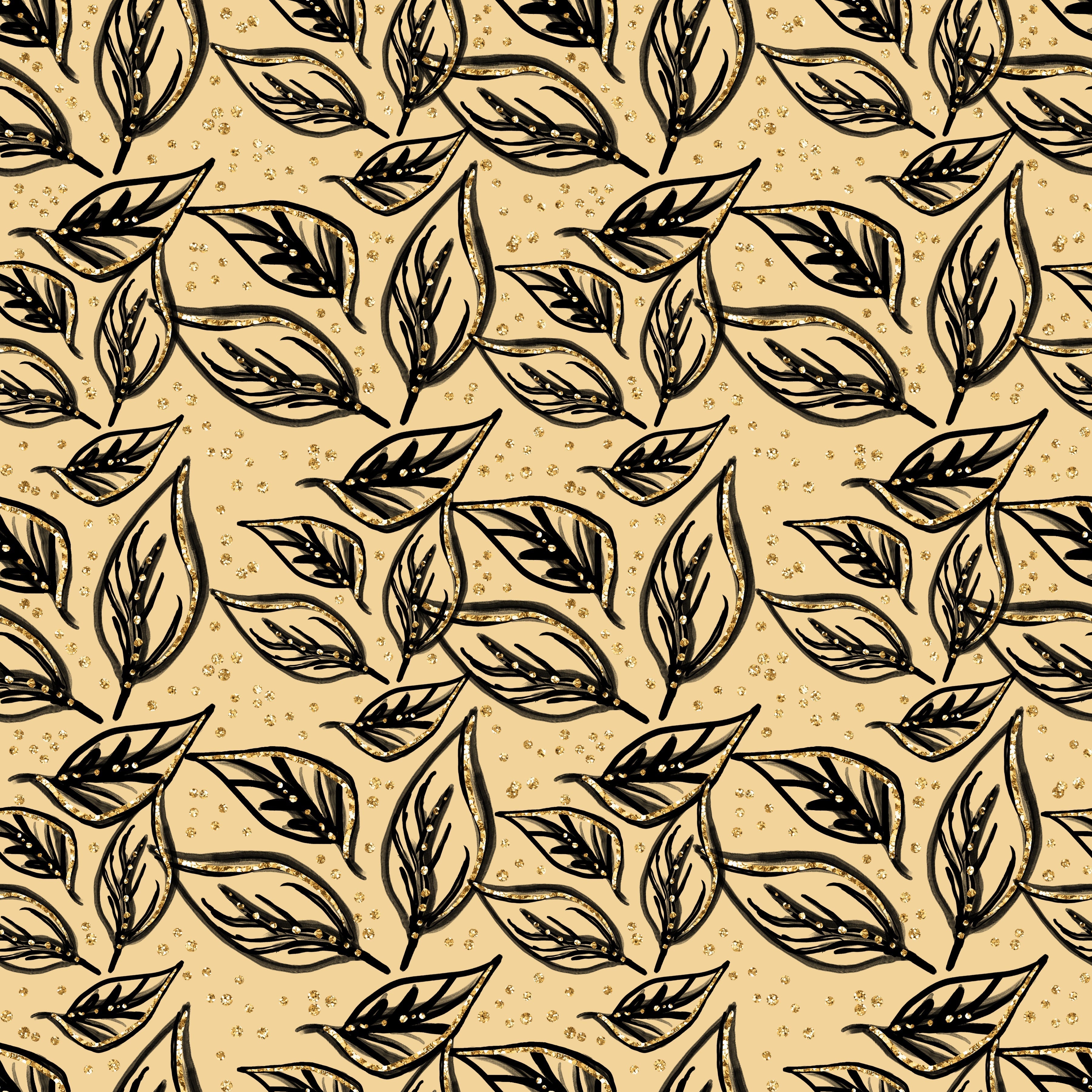 Golden Leaves Pattern Vinyl 12" x 12" - The Vinyl Haus Main image