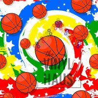 Basketball Colorful Pattern Vinyl 12" x 12" - The Vinyl Haus Main image