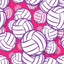 Big Volleyballs Pink Background Pattern Vinyl 12" x 12" - The Vinyl Haus