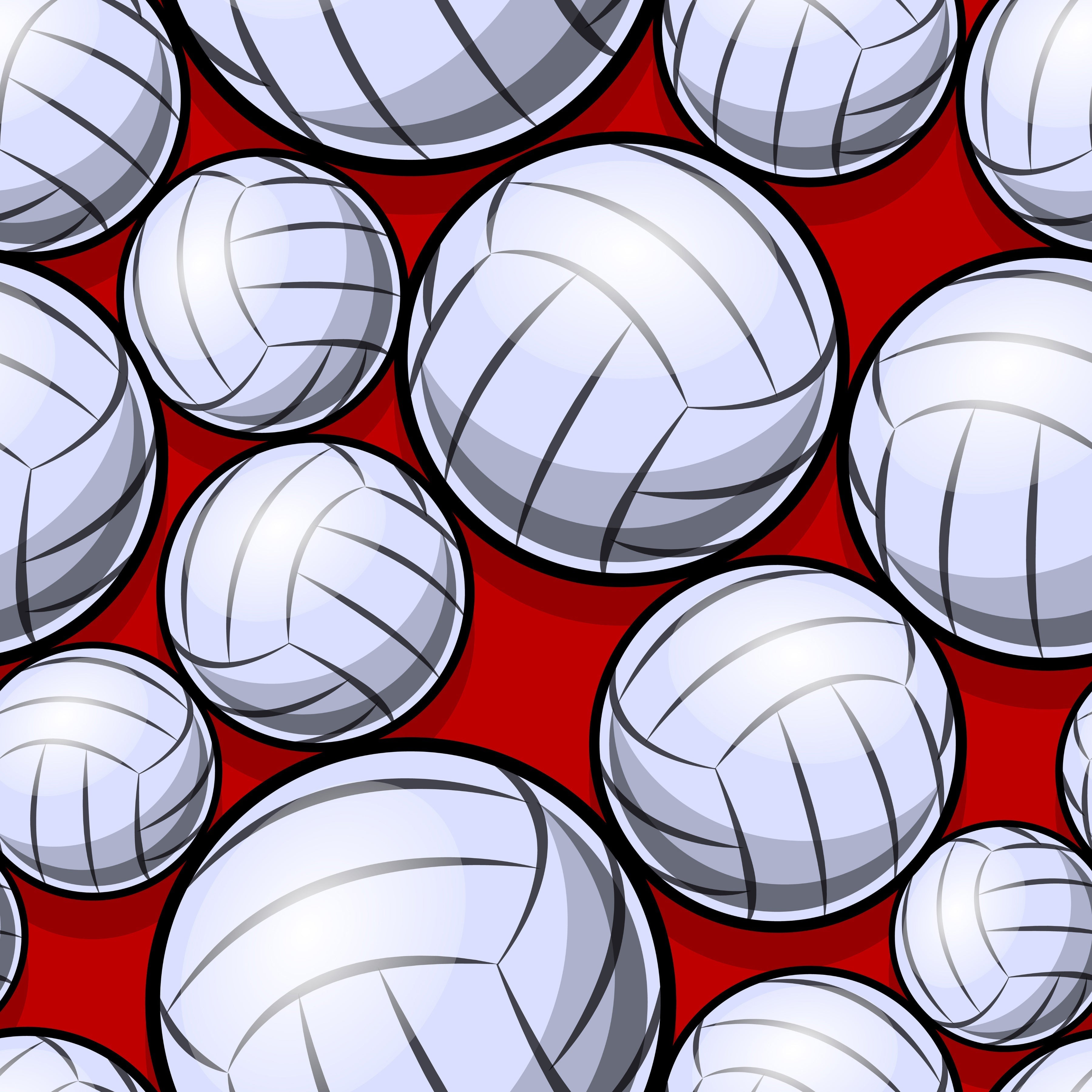 Big Volleyballs Red Background Pattern Vinyl 12" x 12" - The Vinyl Haus Main image