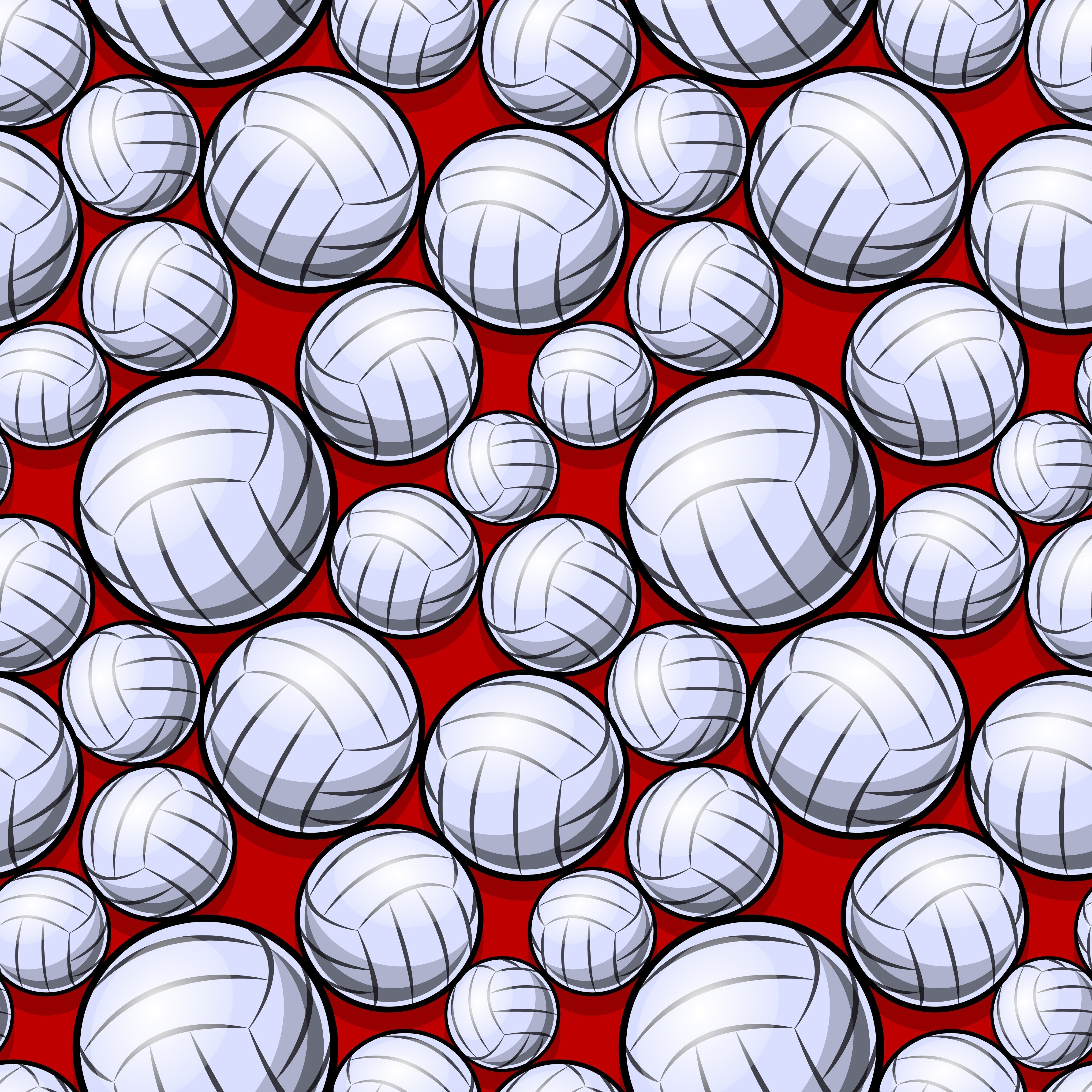 Small Volleyballs Red Background Pattern Vinyl 12" x 12" - The Vinyl Haus