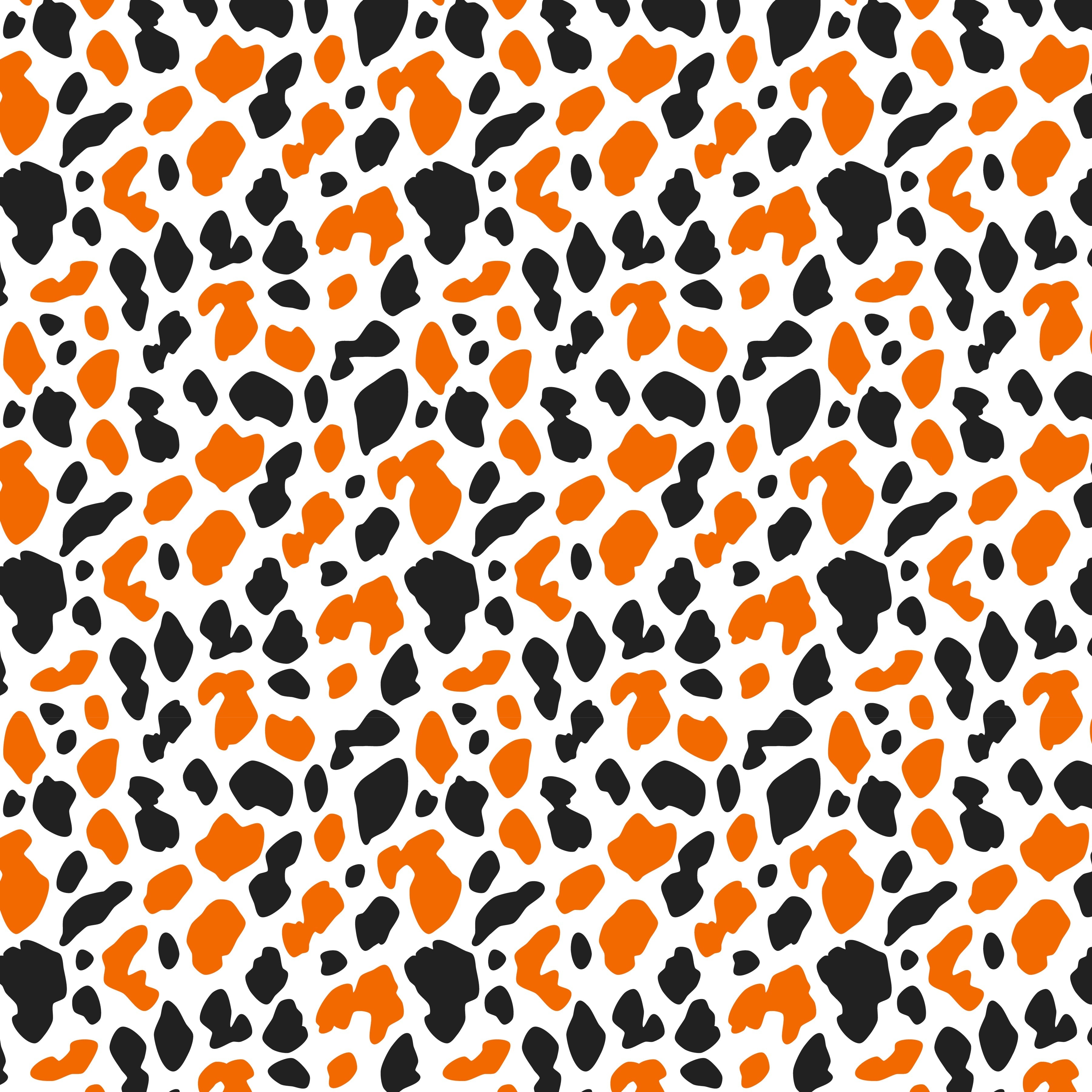 Orange and Black Halloween Small Leopard Pattern Vinyl 12" x 12" - The Vinyl Haus Main image