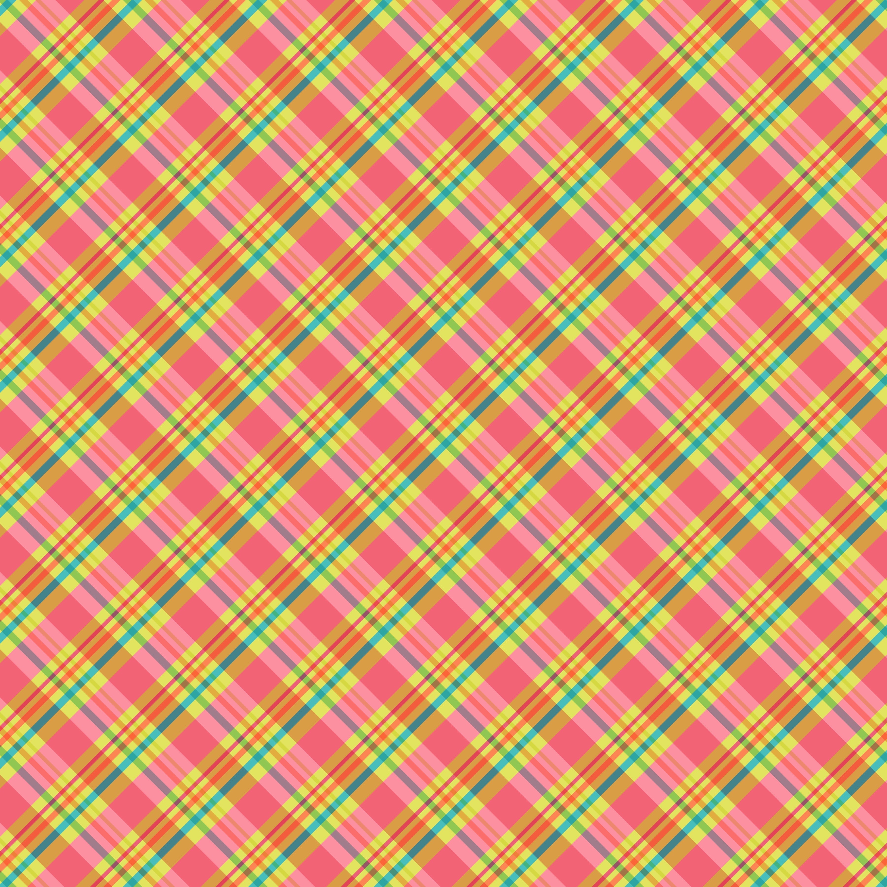 Pink Orange and Yellow Plaid Pattern Vinyl 12" x 12" - The Vinyl Haus