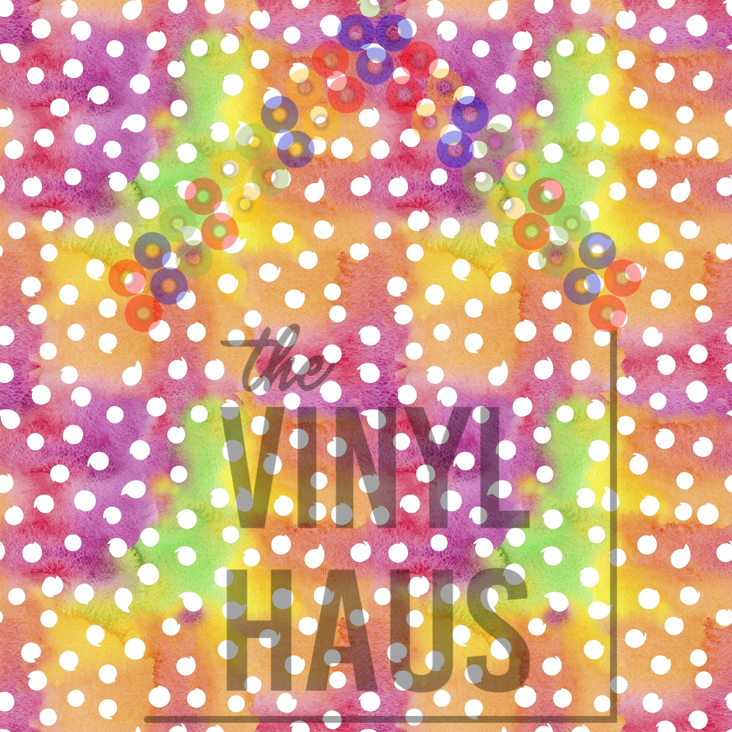 Watercolor Polka Dots Pattern Vinyl 12" x 9" - The Vinyl Haus Main image