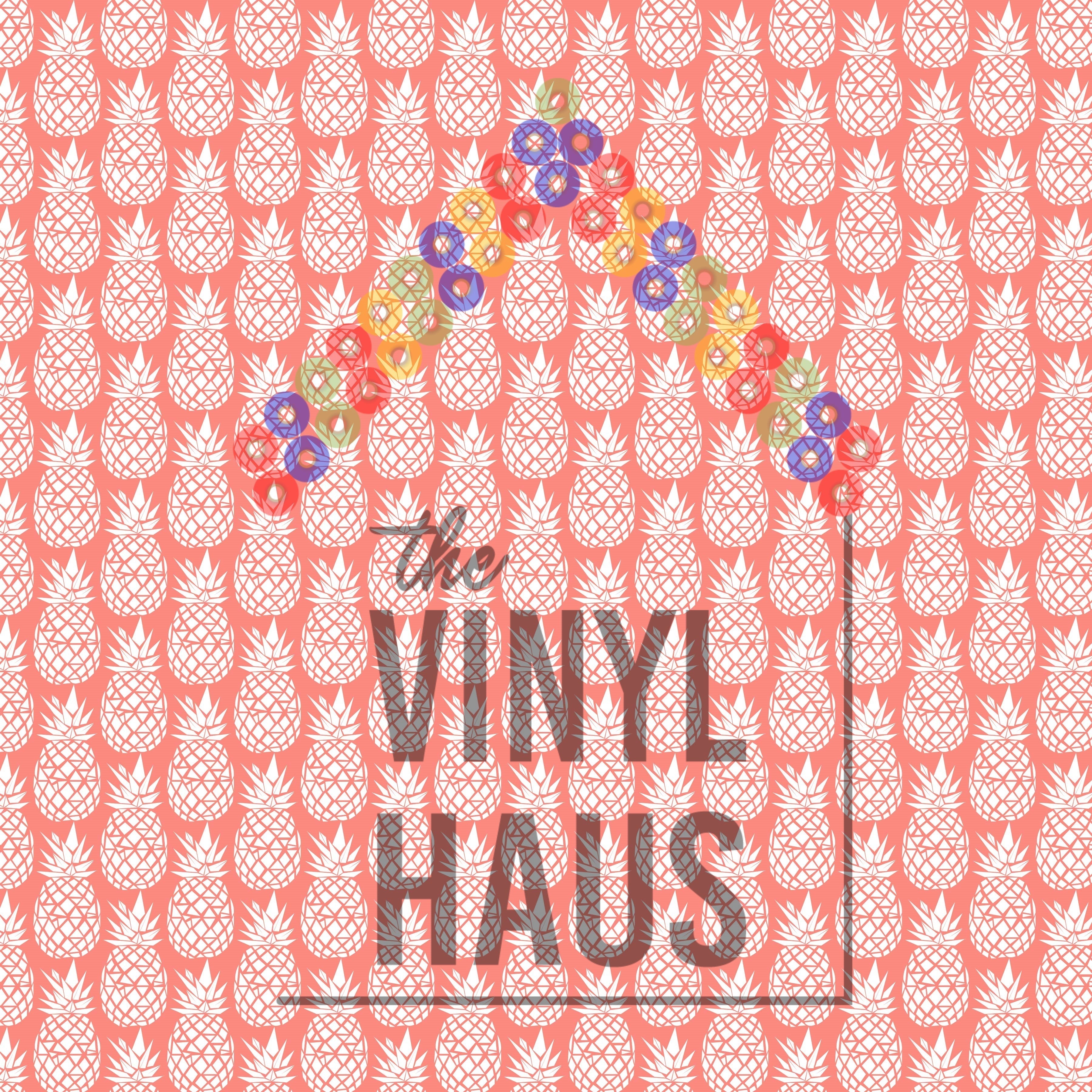 Pineapple with Pink Background Pattern Vinyl 12" x 12" - The Vinyl Haus Main image