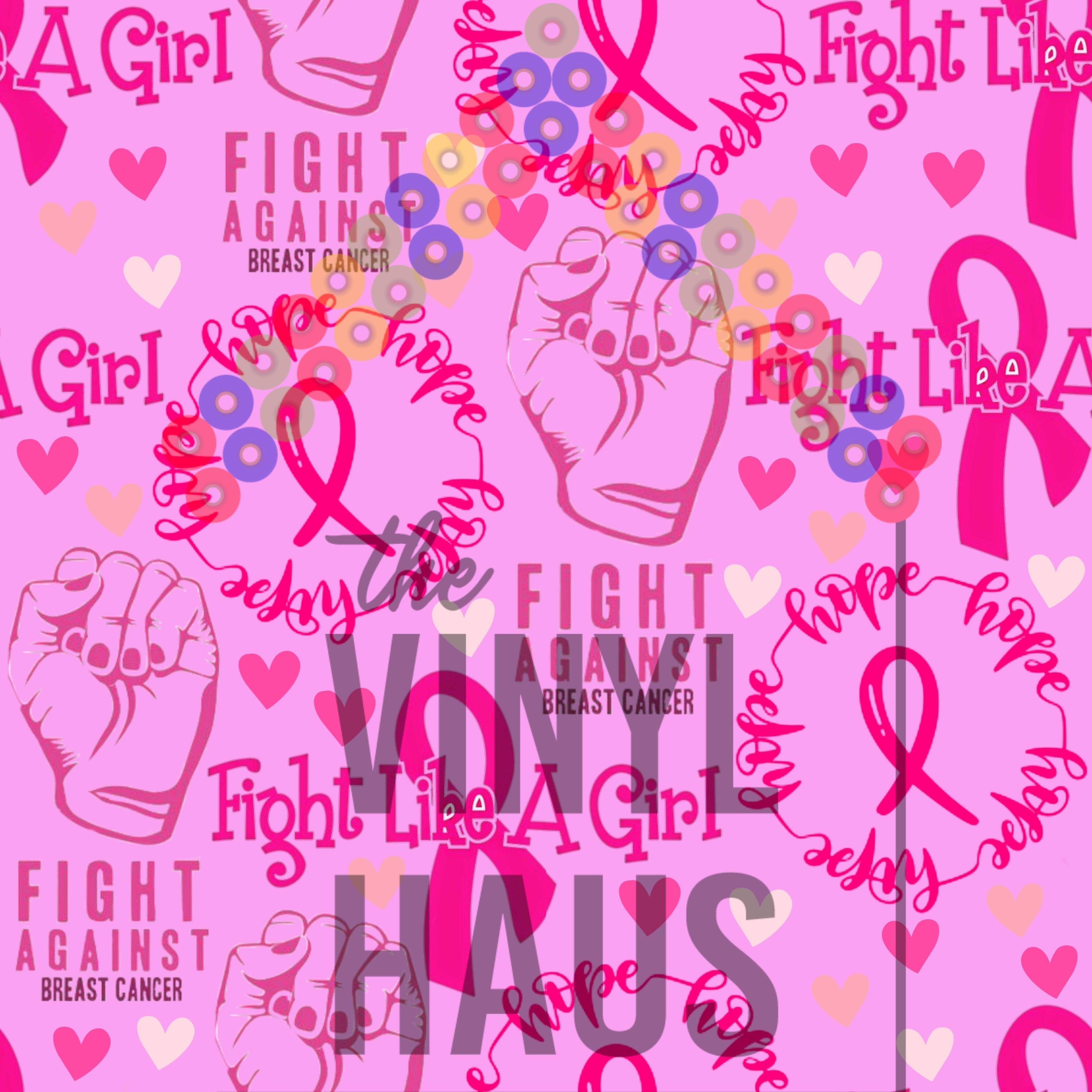 Fight Like A Girl Pattern Vinyl 12" x 12" - The Vinyl Haus Main image