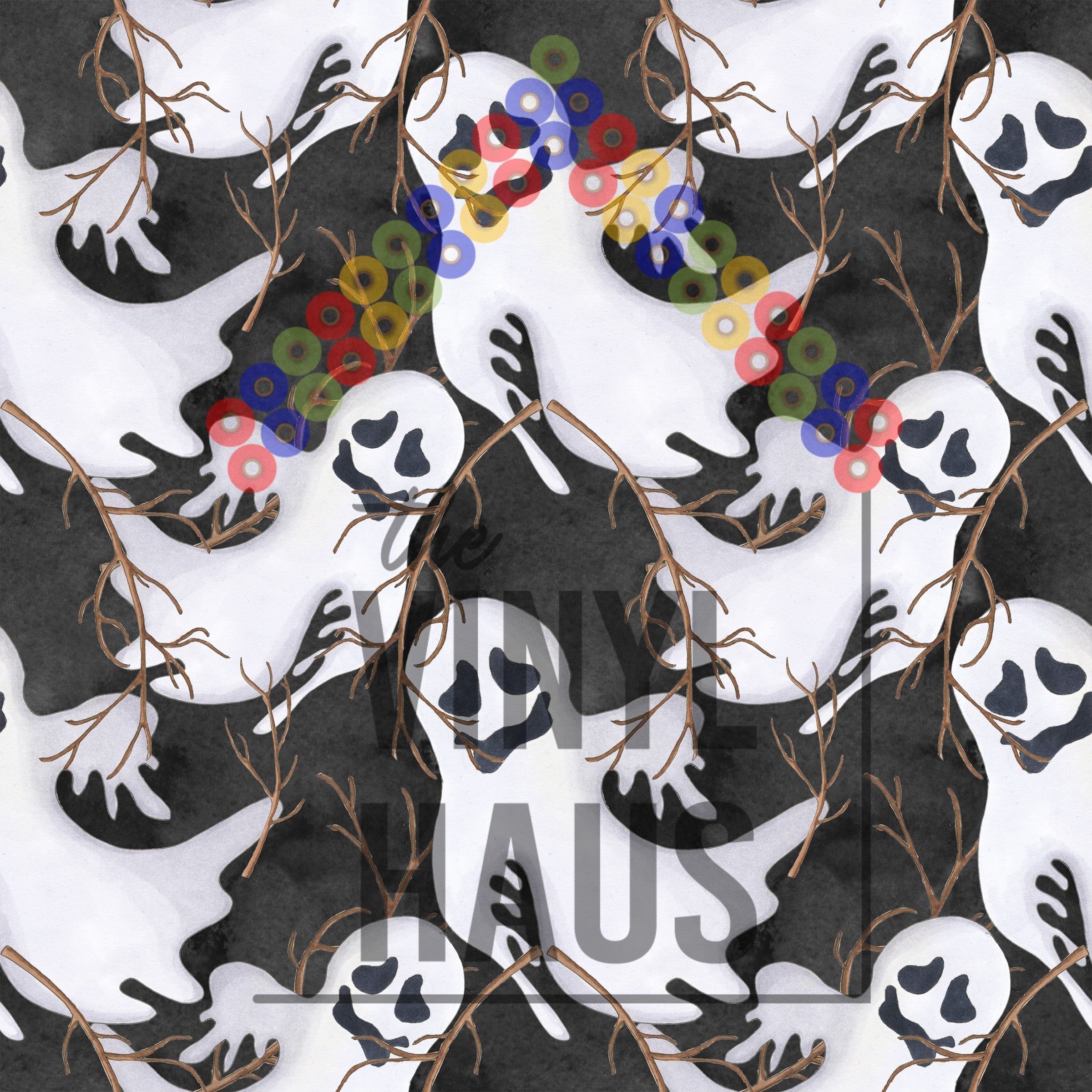 Spooky Ghosts Pattern Vinyl 12" x 9" - The Vinyl Haus Main image