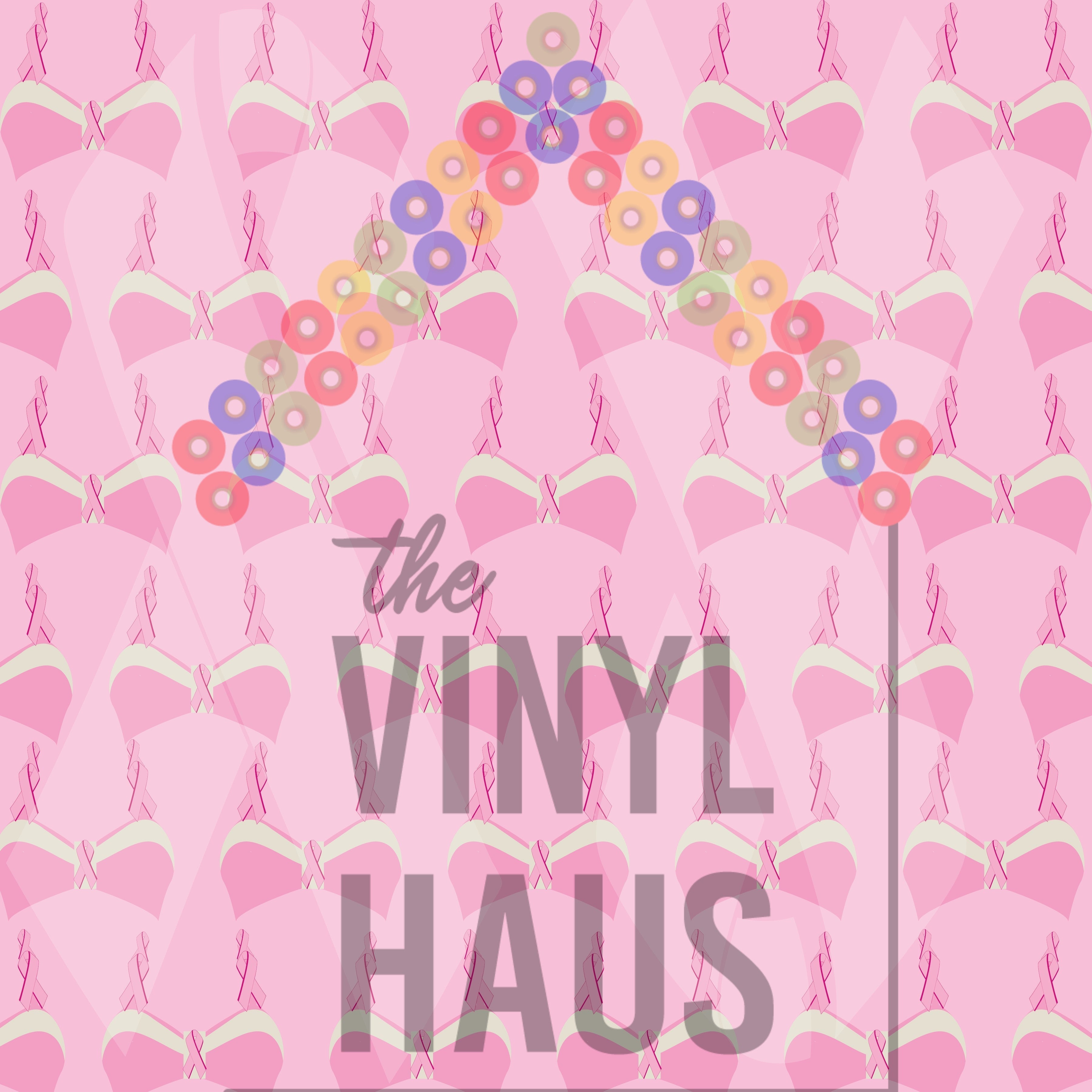 Pink Ribbon Bras Pattern Vinyl 12" x 12" - The Vinyl Haus Main image
