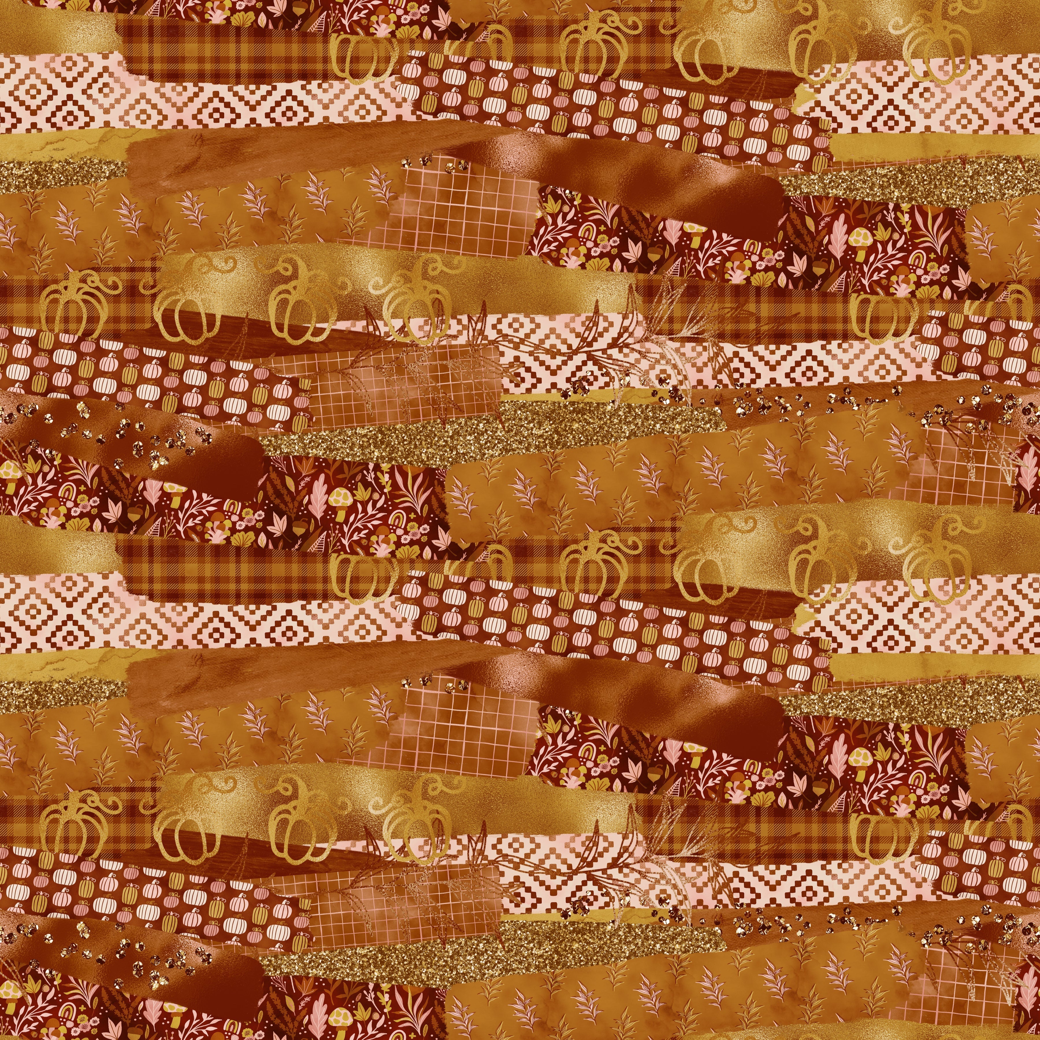 Fall Pumpkin Brushstrokes Pattern Vinyl 12" x 9" - The Vinyl Haus