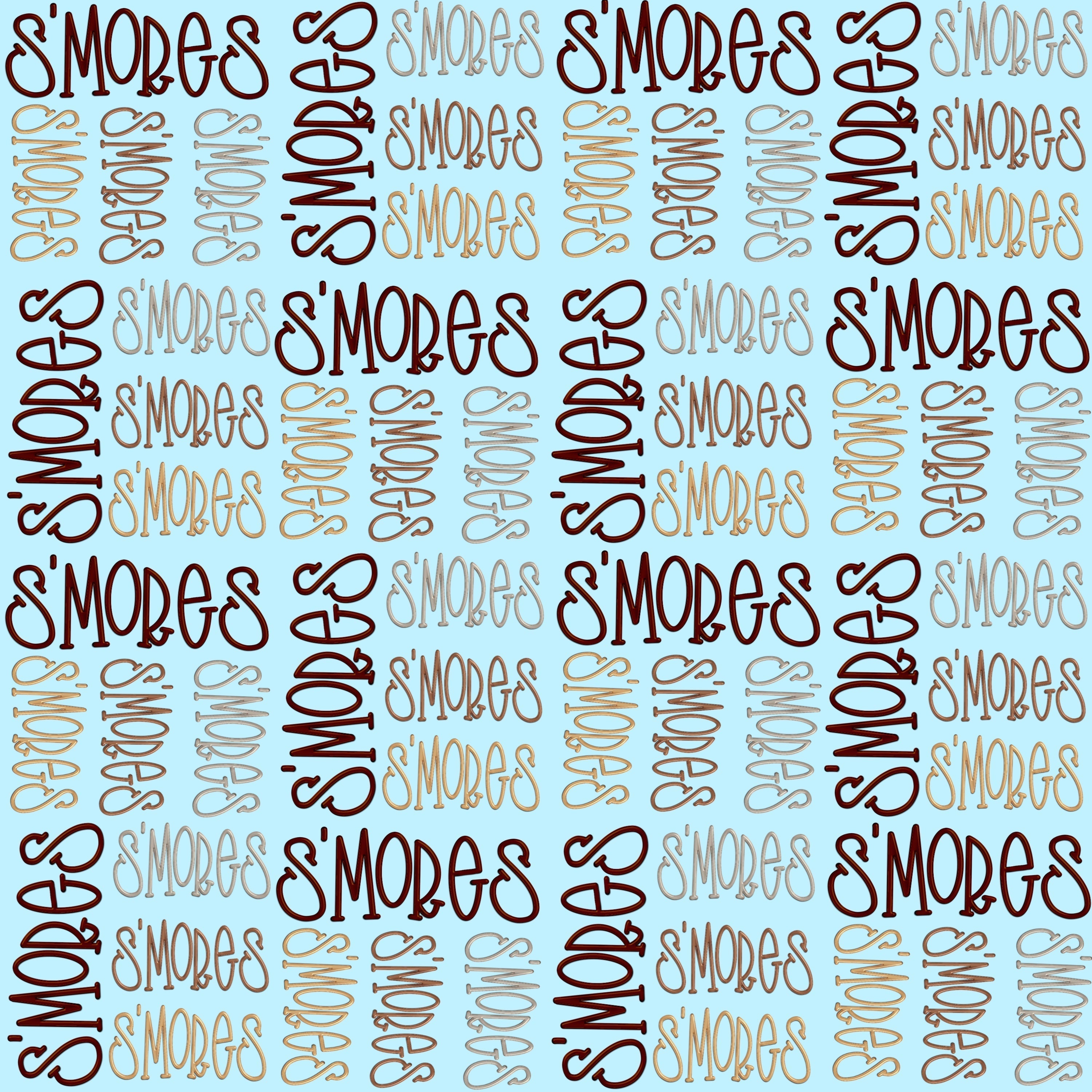 Smores Word Art Pattern Vinyl 12" x 9" - The Vinyl Haus Main image