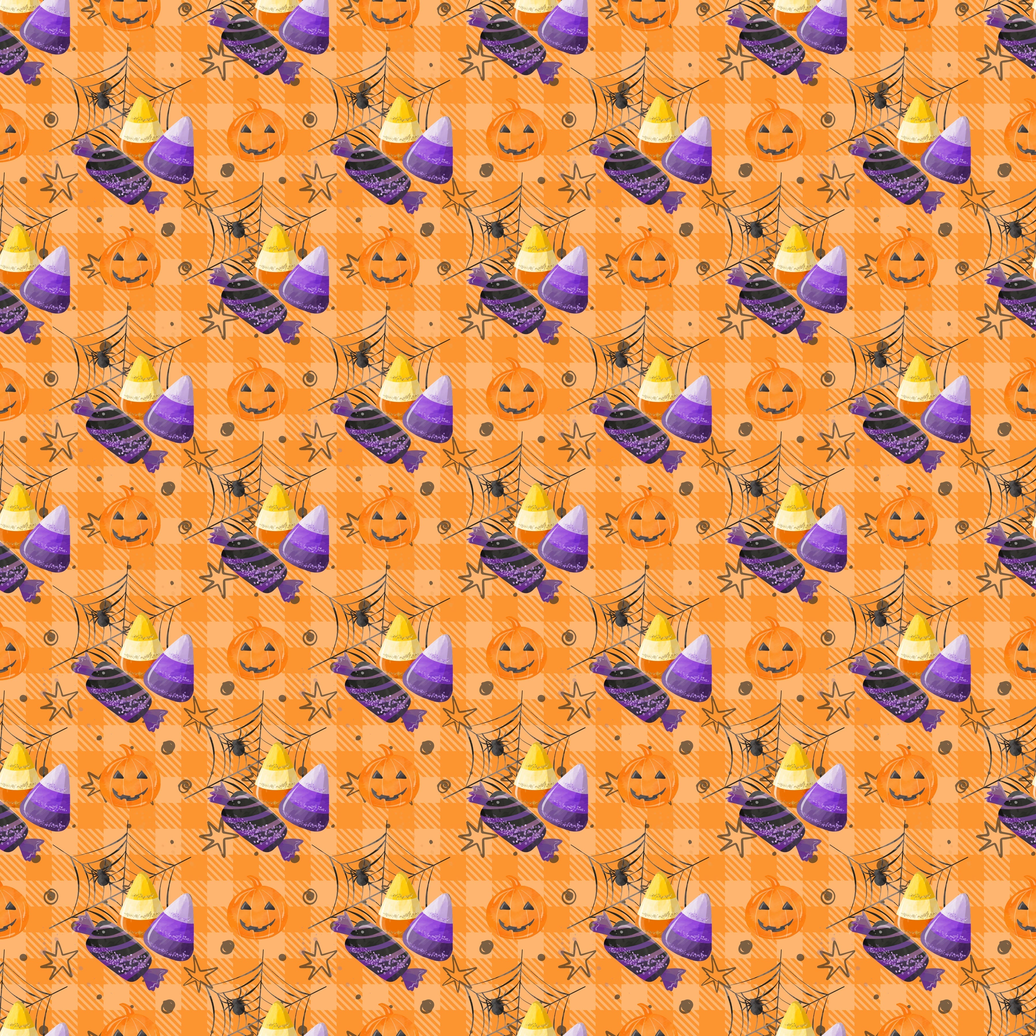 Halloween Candy and Pumpkins Pattern Vinyl 12" x 12" - The Vinyl Haus