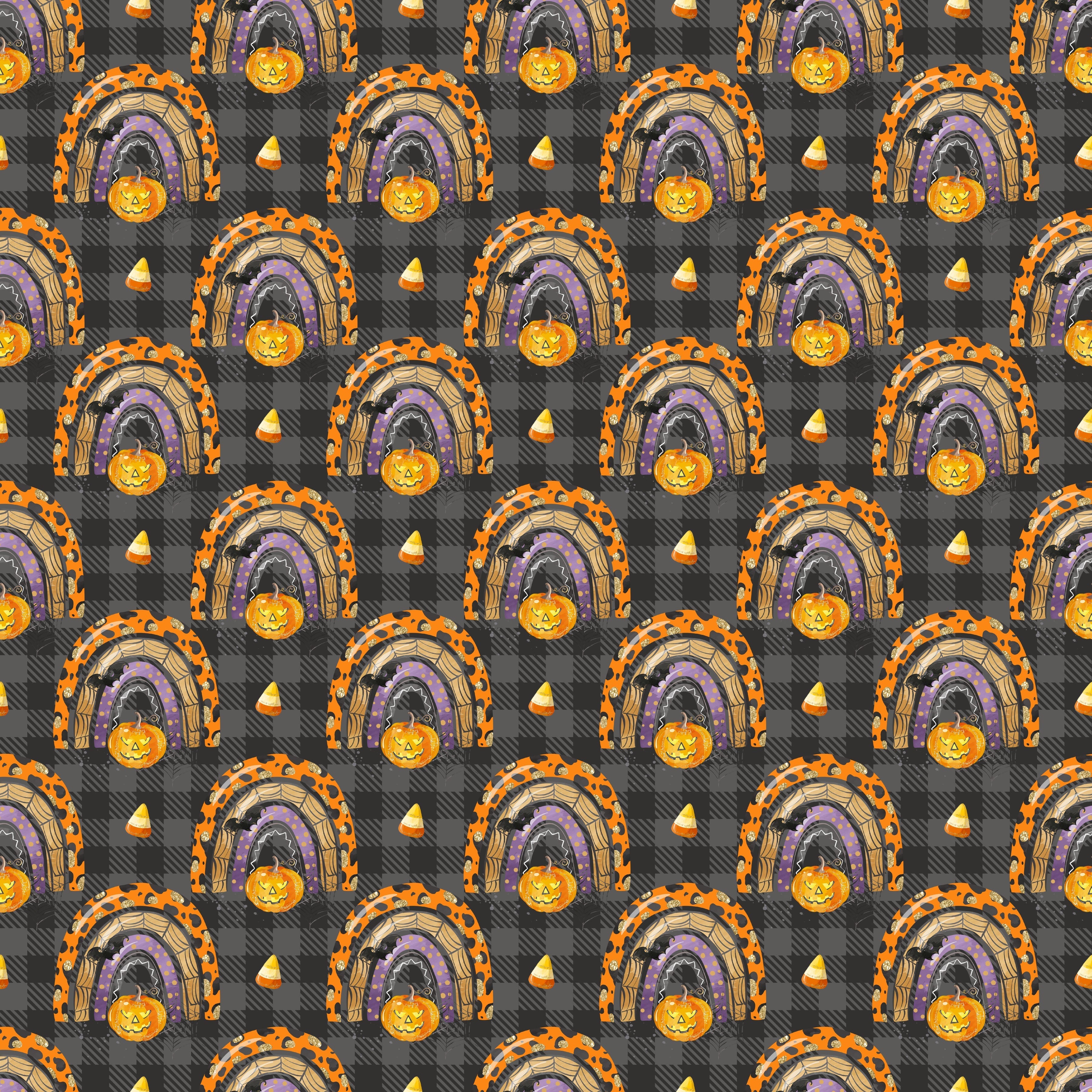 Halloween Rainbows Pattern Vinyl 12" x 12" - The Vinyl Haus