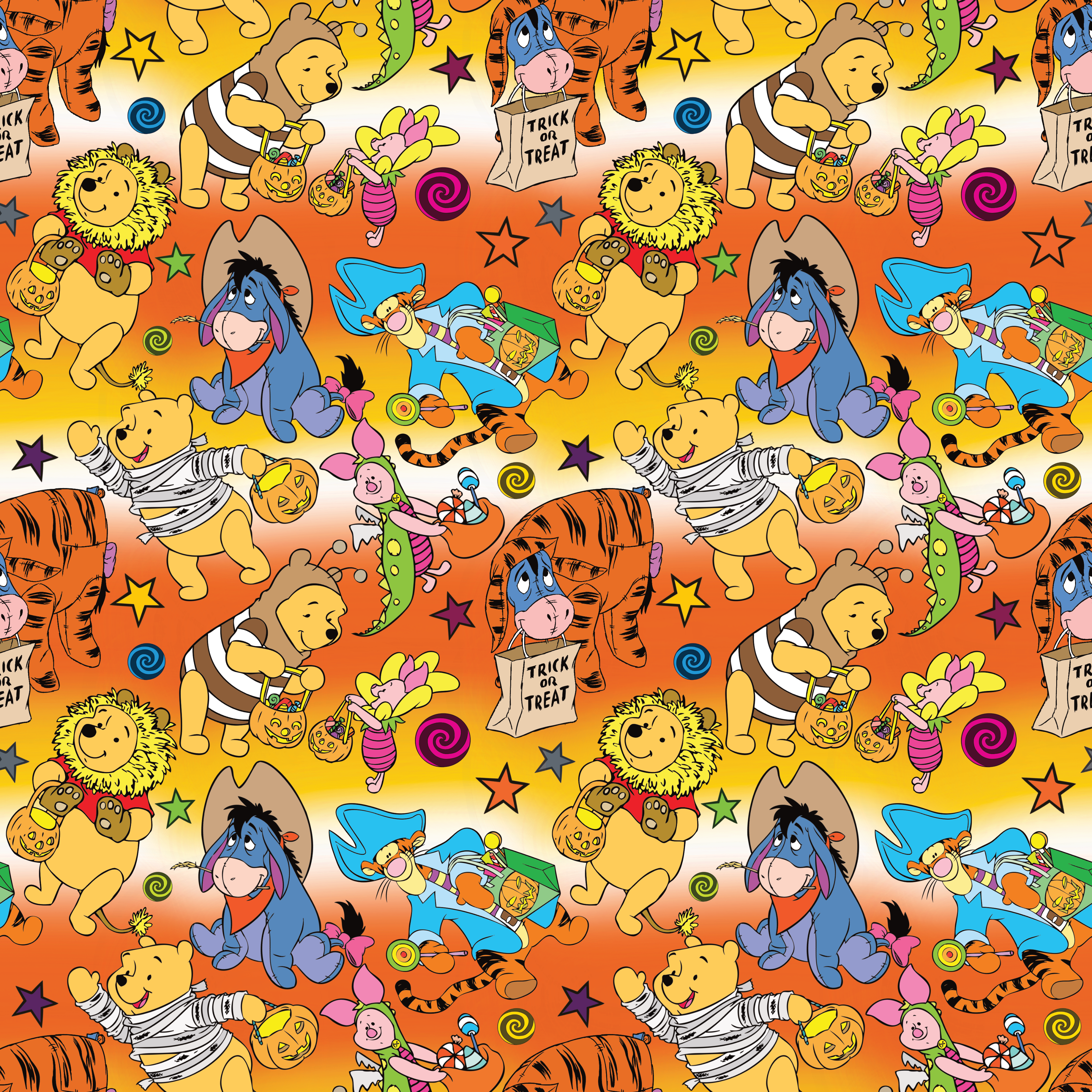 Trick or Treat Characters Ombre Background Pattern Vinyl 12" x 12" - The Vinyl Haus Main image