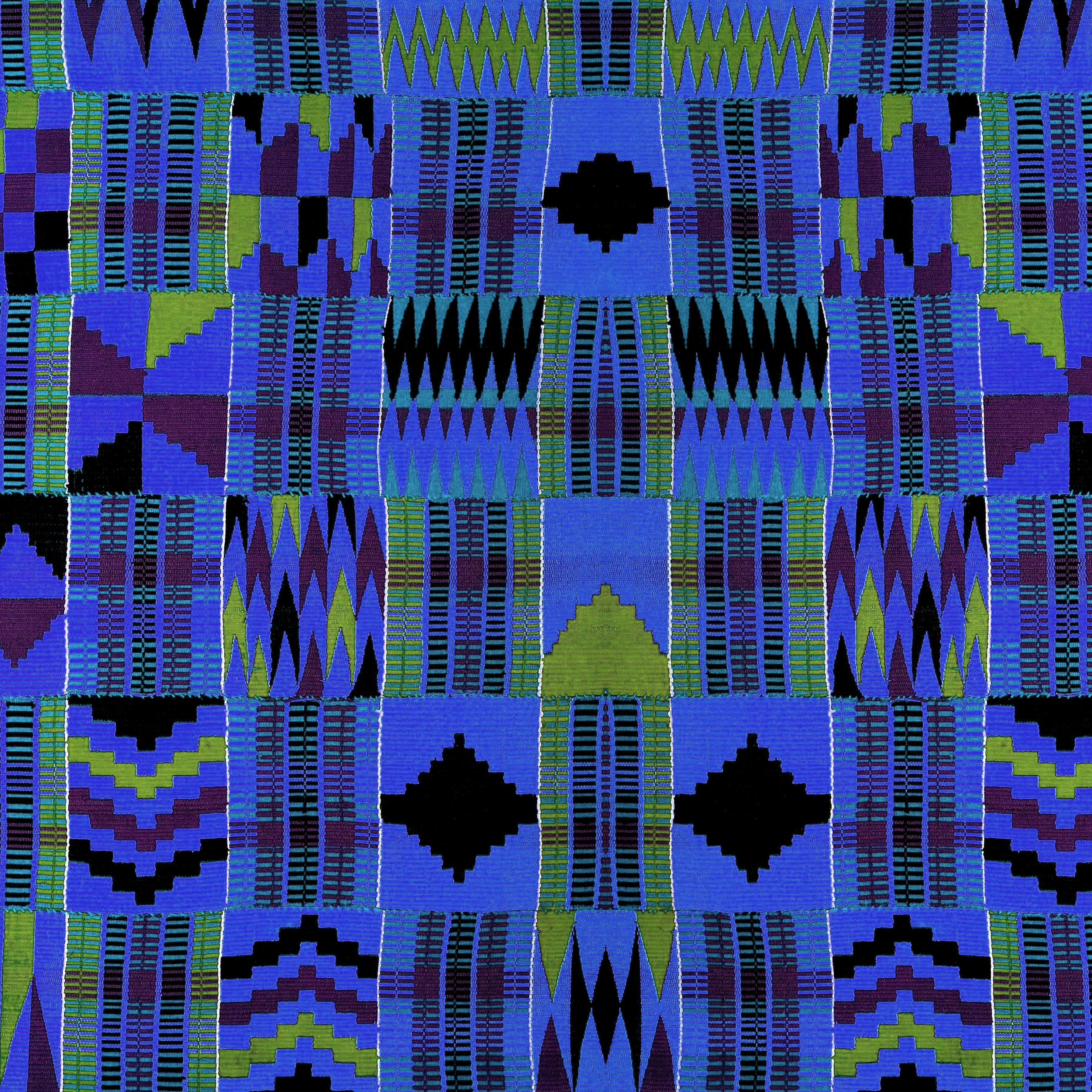Kente Blue Pattern Vinyl 12" x 12" - The Vinyl Haus