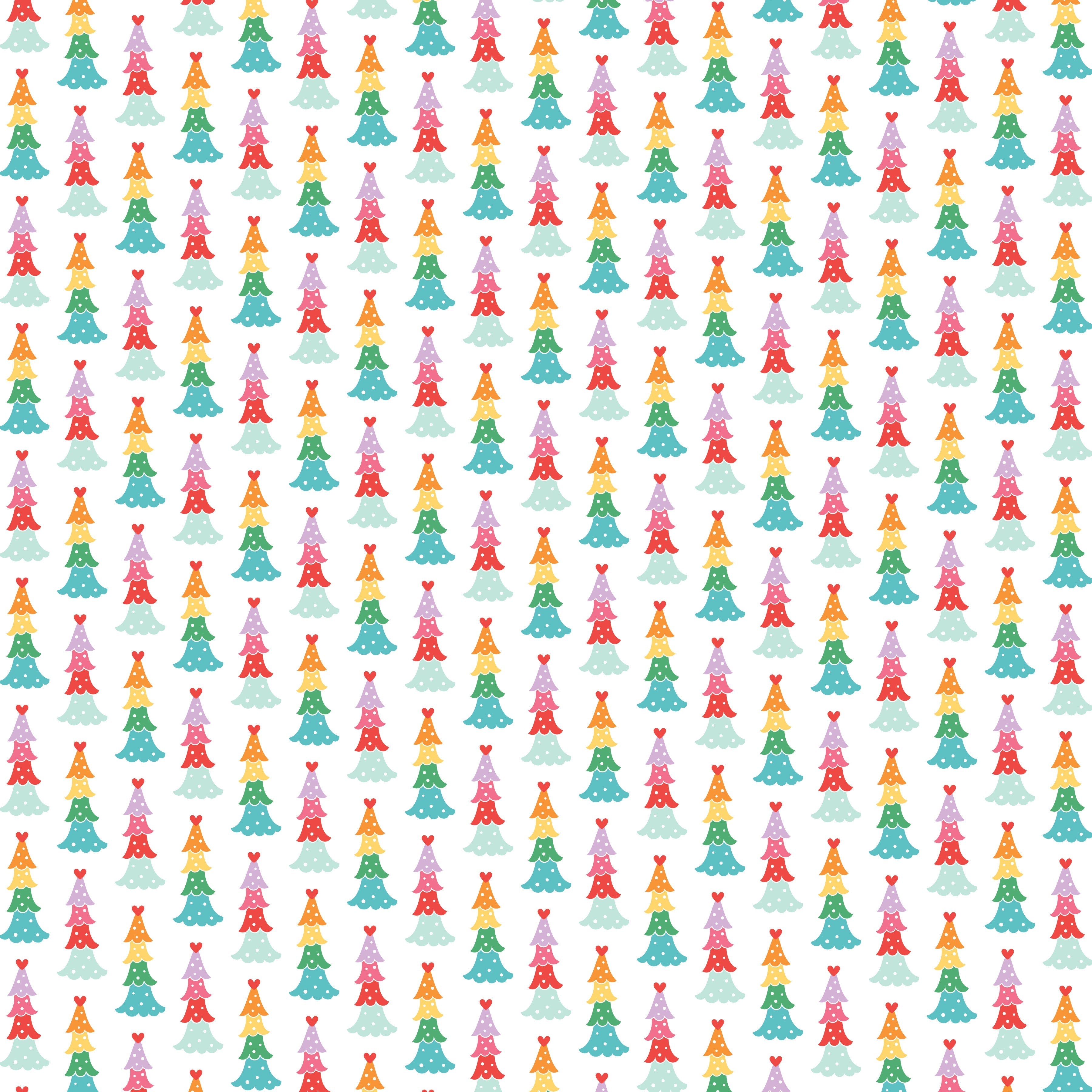 Bright Rainbow Christmas Tree Pattern Vinyl 12" x 12" - The Vinyl Haus Main image