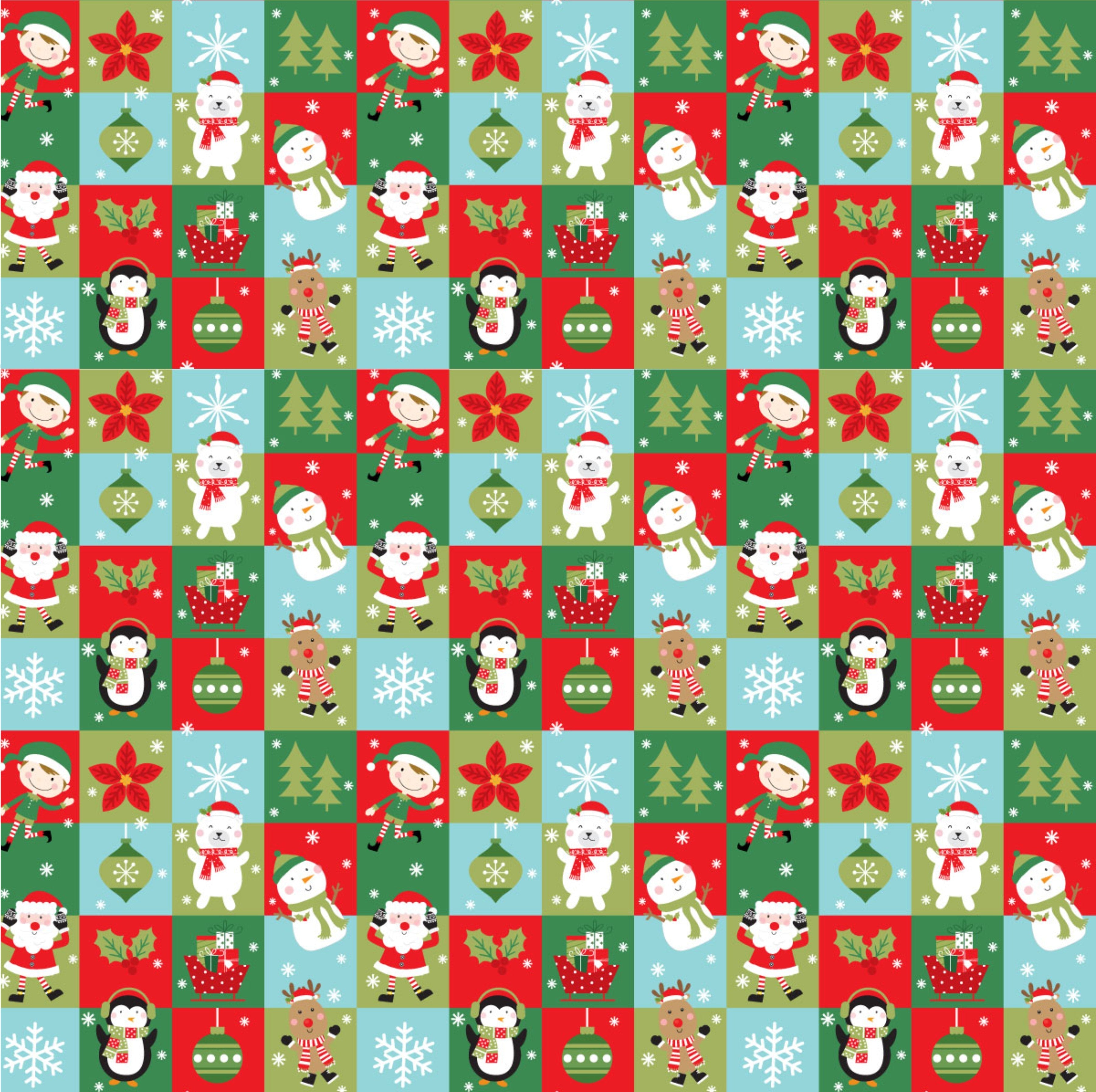 Christmas Characters Pattern Vinyl 12" x 12" - The Vinyl Haus Main image