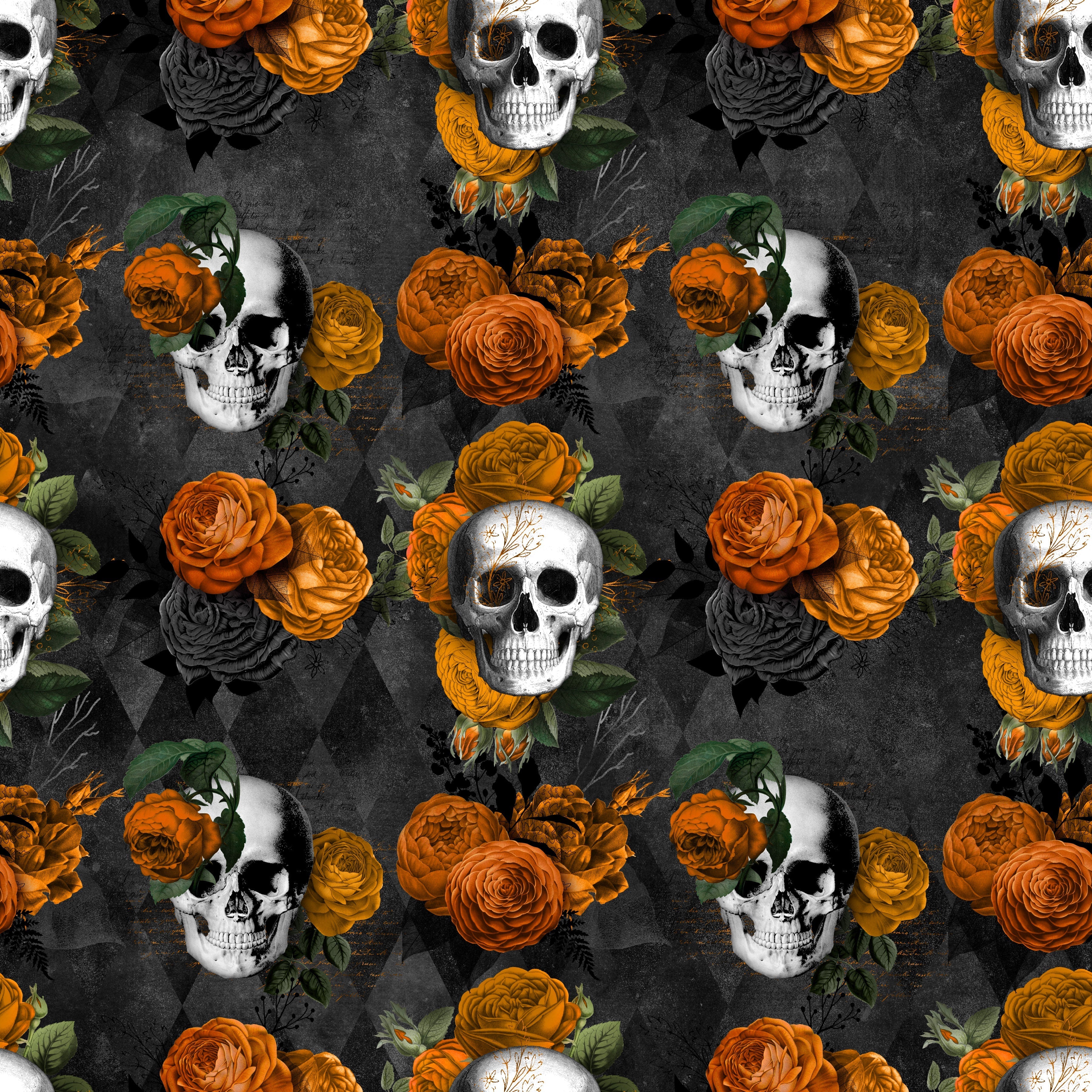 Skulls and Roses Pattern Vinyl 12" x 12" - The Vinyl Haus Main image