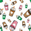 Coffee Drinks Pattern Vinyl 12" x 12" - The Vinyl Haus