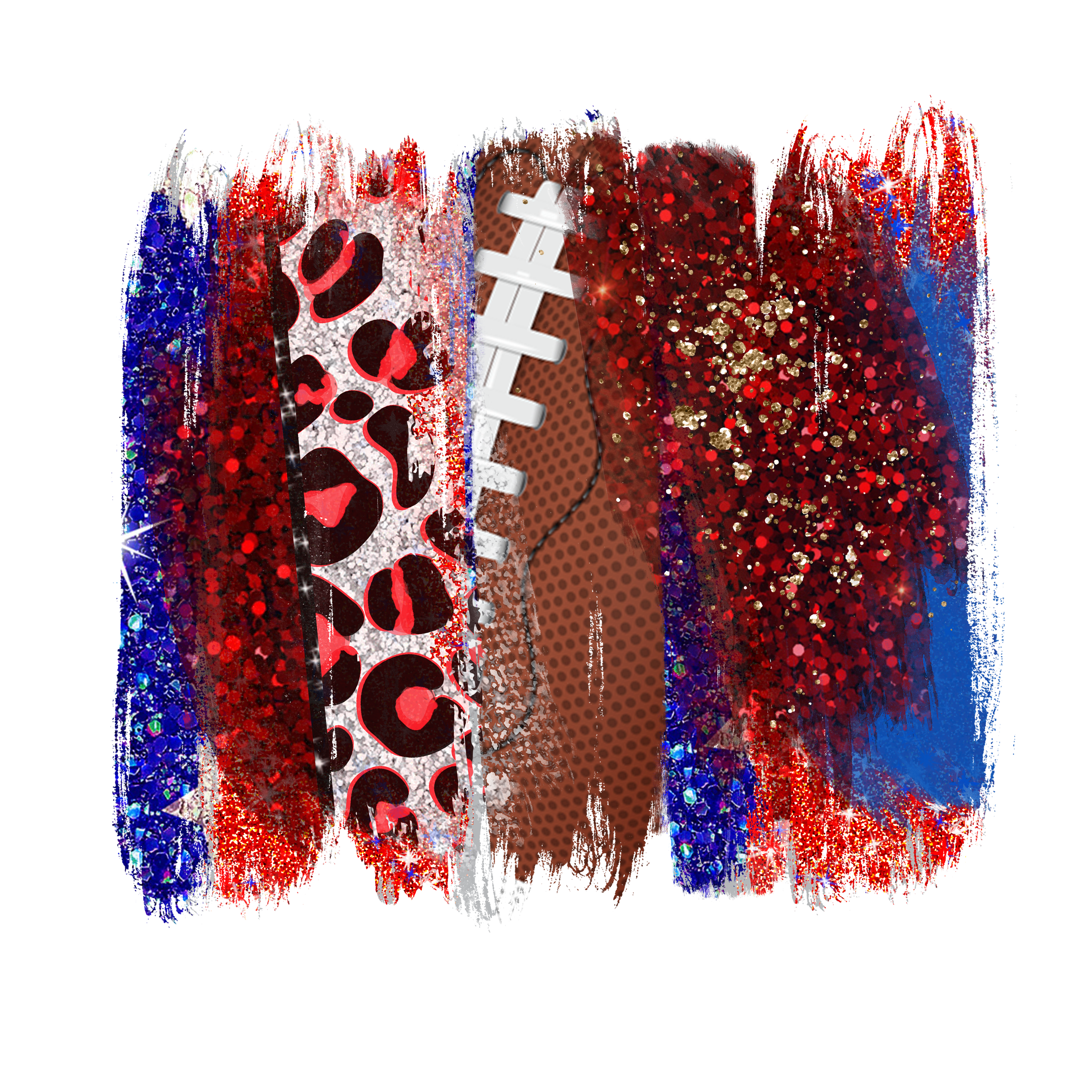 Red and Blue Football Brush Strokes Patterned Vinyl 12" x 12" - The Vinyl Haus Main image