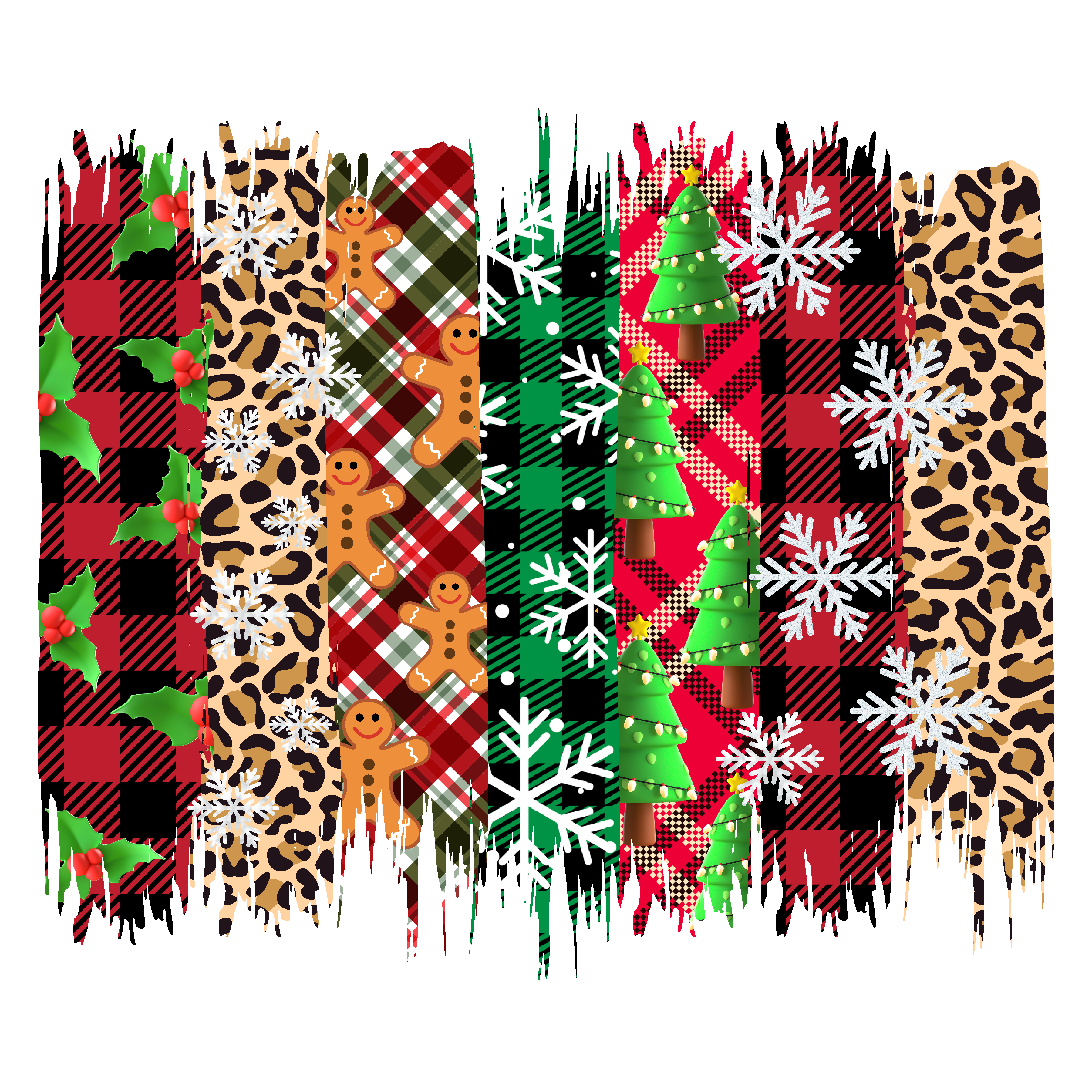Christmas Brushstroke Patterned Vinyl 12" x 12" - The Vinyl Haus Main image