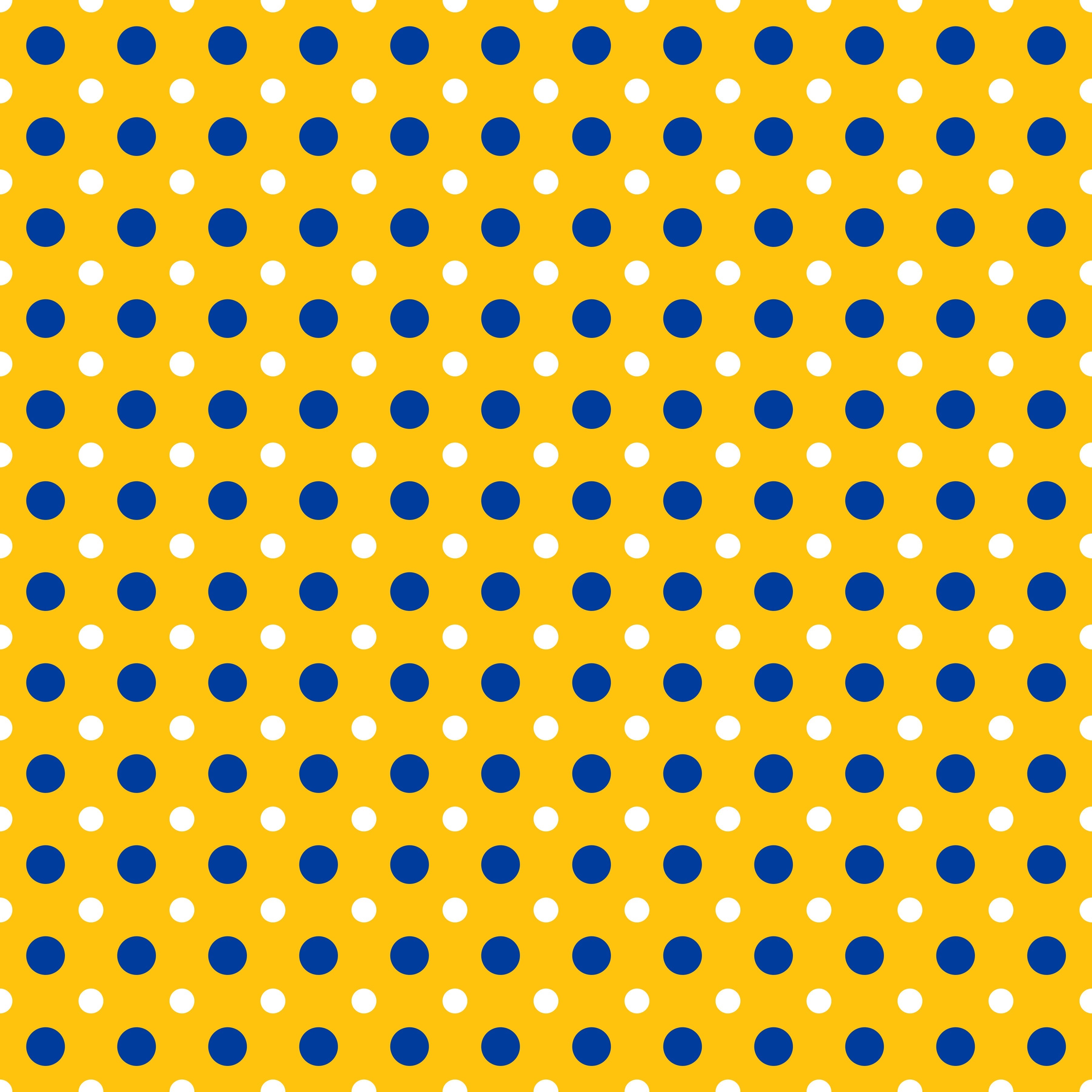 Blue and Yellow Polka Dots Patterned Vinyl 12" x 12" - The Vinyl Haus