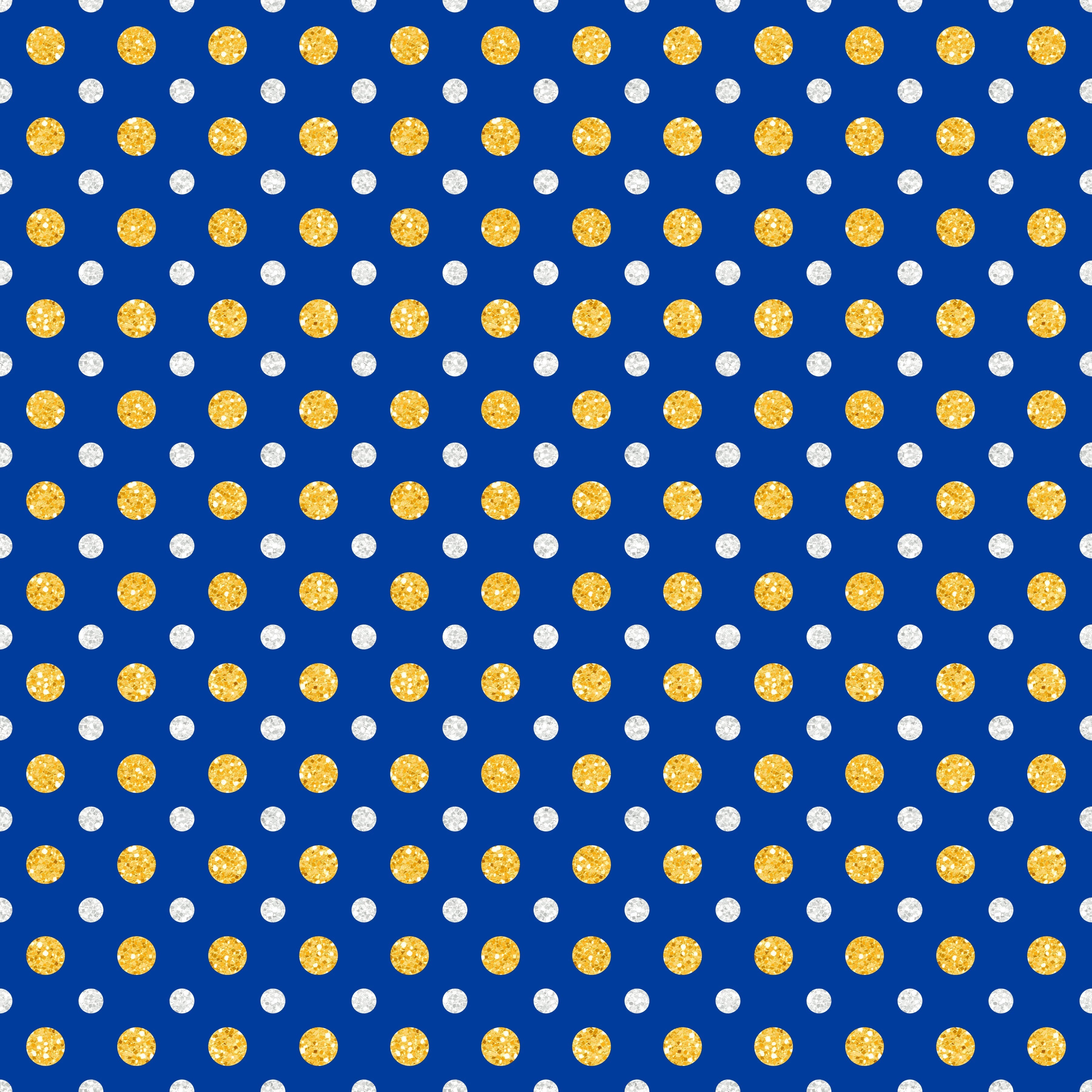 Yellow and Blue Polka Dots Patterned Vinyl 12" x 12" - The Vinyl Haus