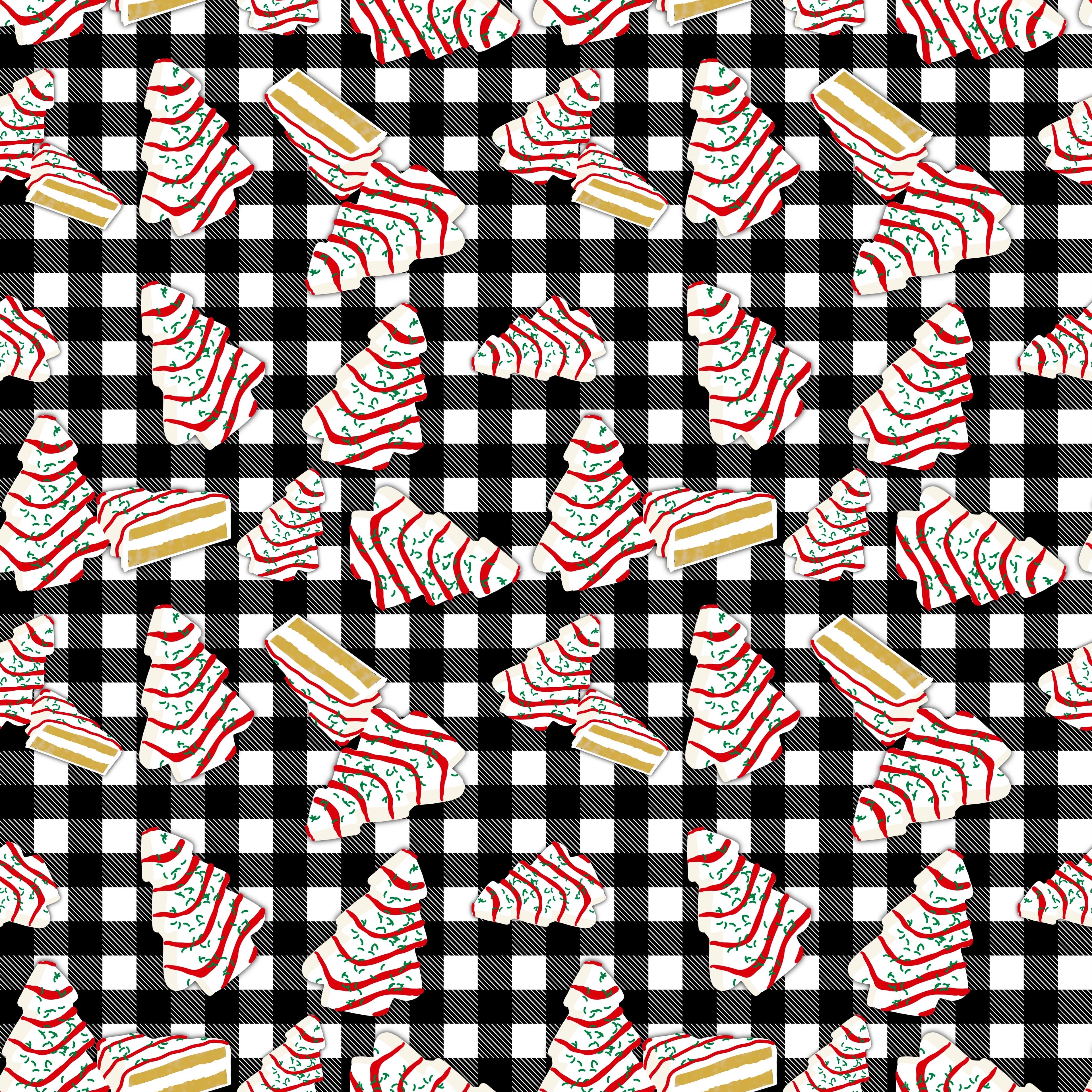 Snack Cakes Buffalo Plaid Patterned Vinyl 12" x 12" - The Vinyl Haus