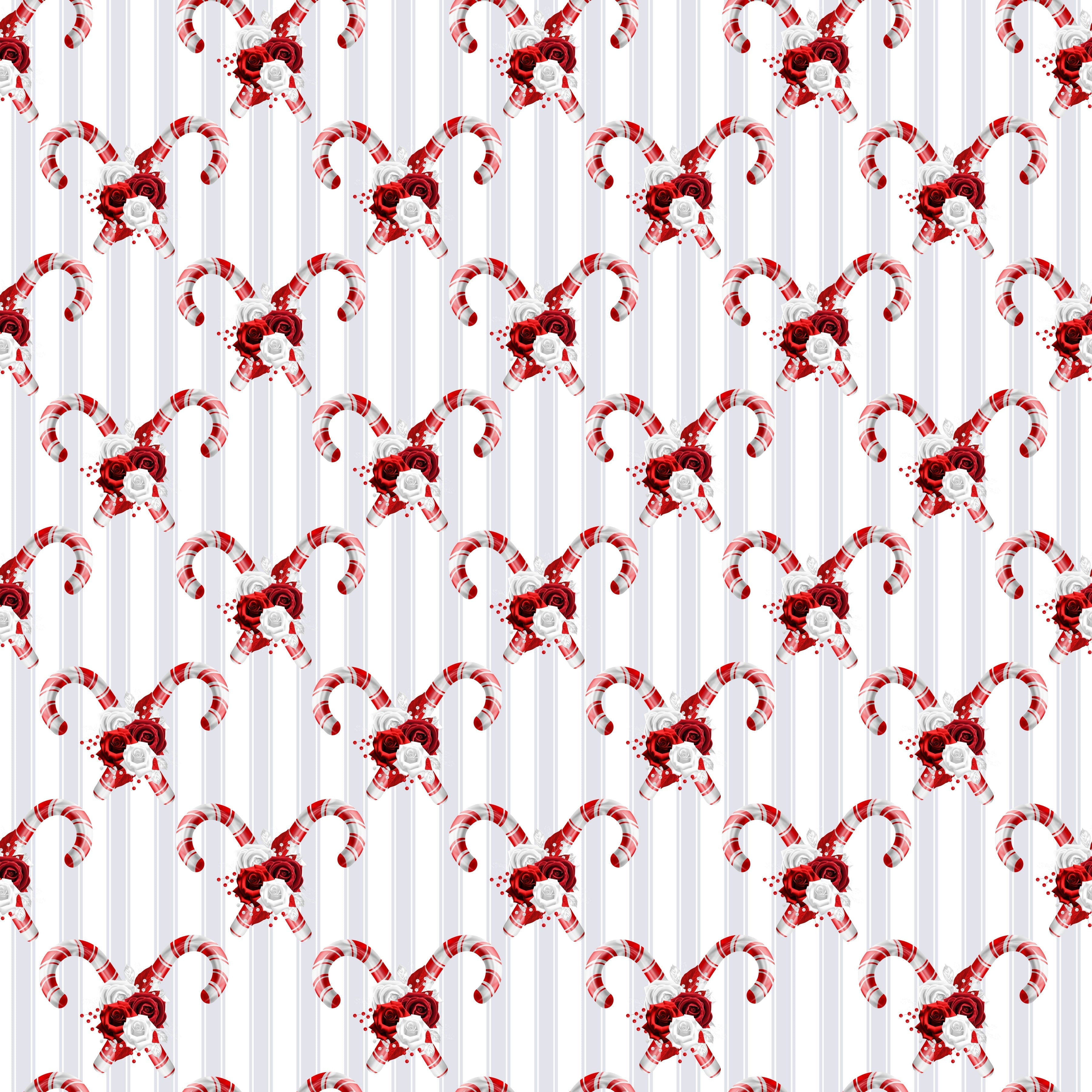 Candy Canes Patterned Vinyl 12" x 12" - The Vinyl Haus