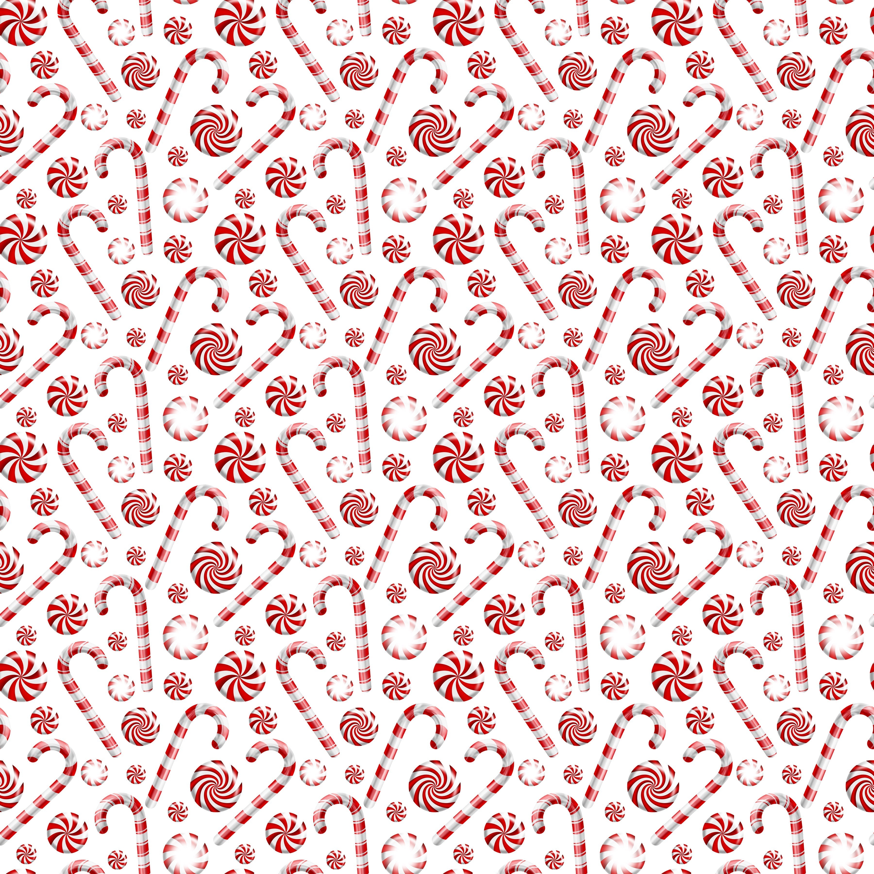 Candy Canes and Peppermints Patterned Vinyl 12" x 12" - The Vinyl Haus