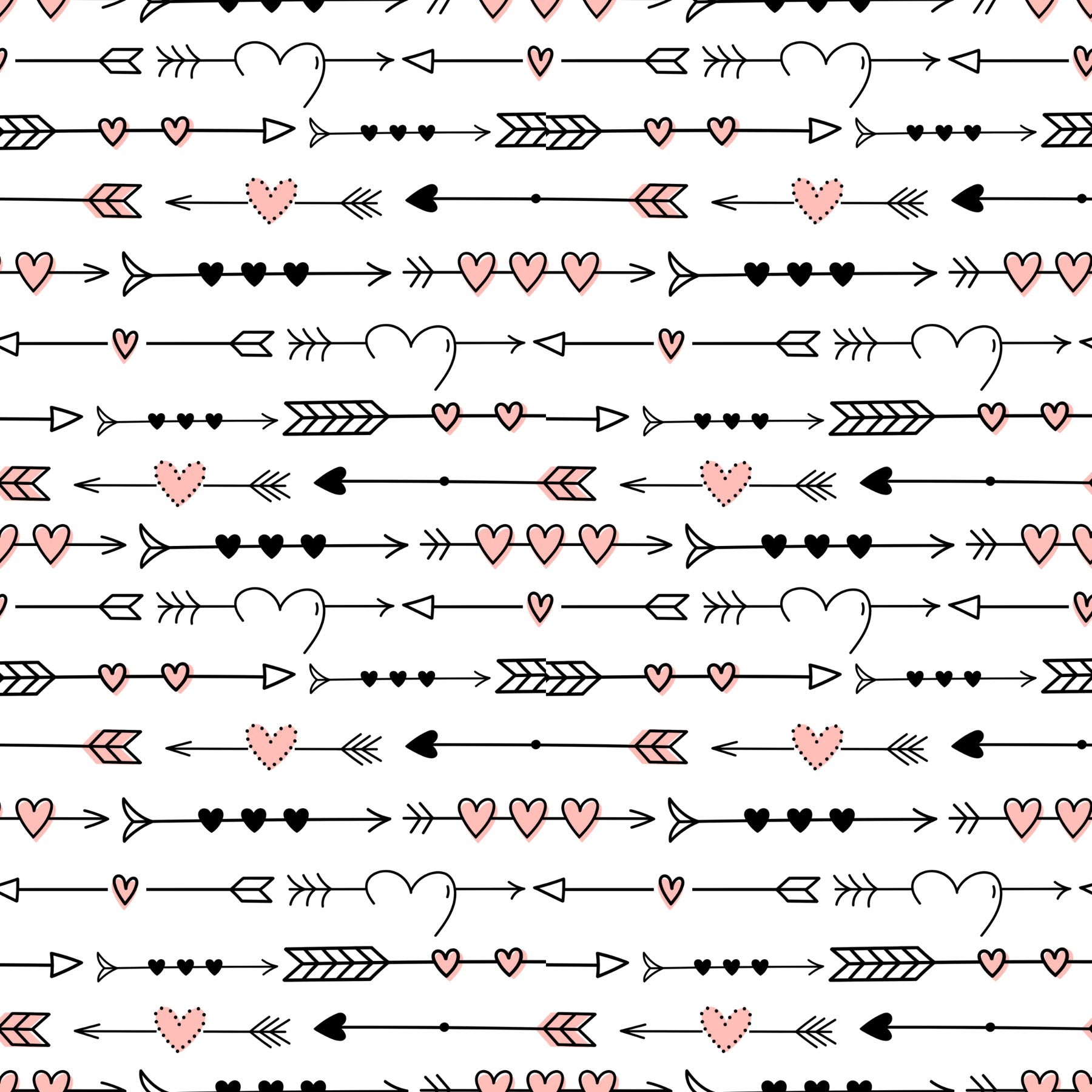 Arrows and Hearts Patterned Vinyl 12" x 12" - The Vinyl Haus Main image