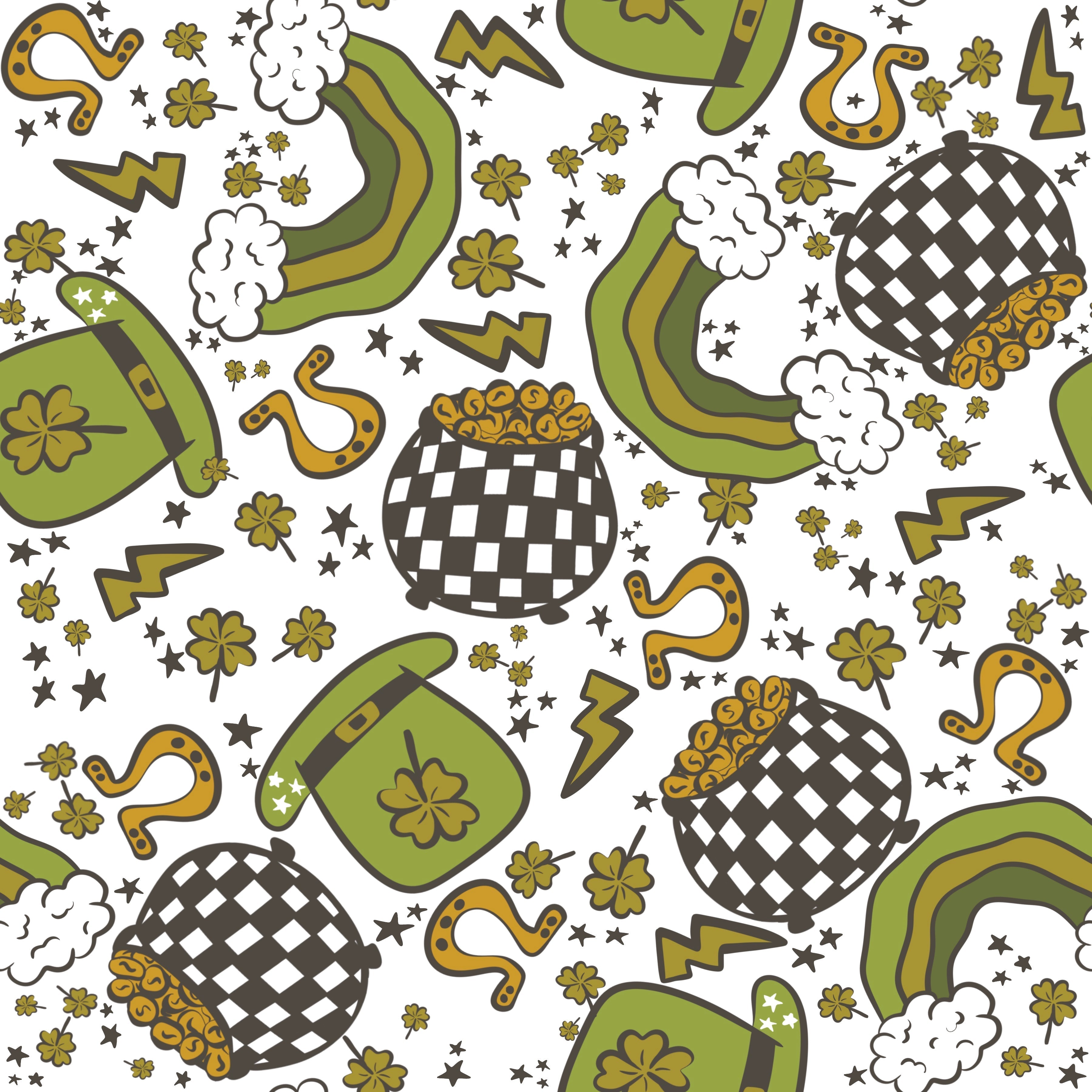 Retro St Patrick's Day Patterned Vinyl 12" x 12" - The Vinyl Haus Main image