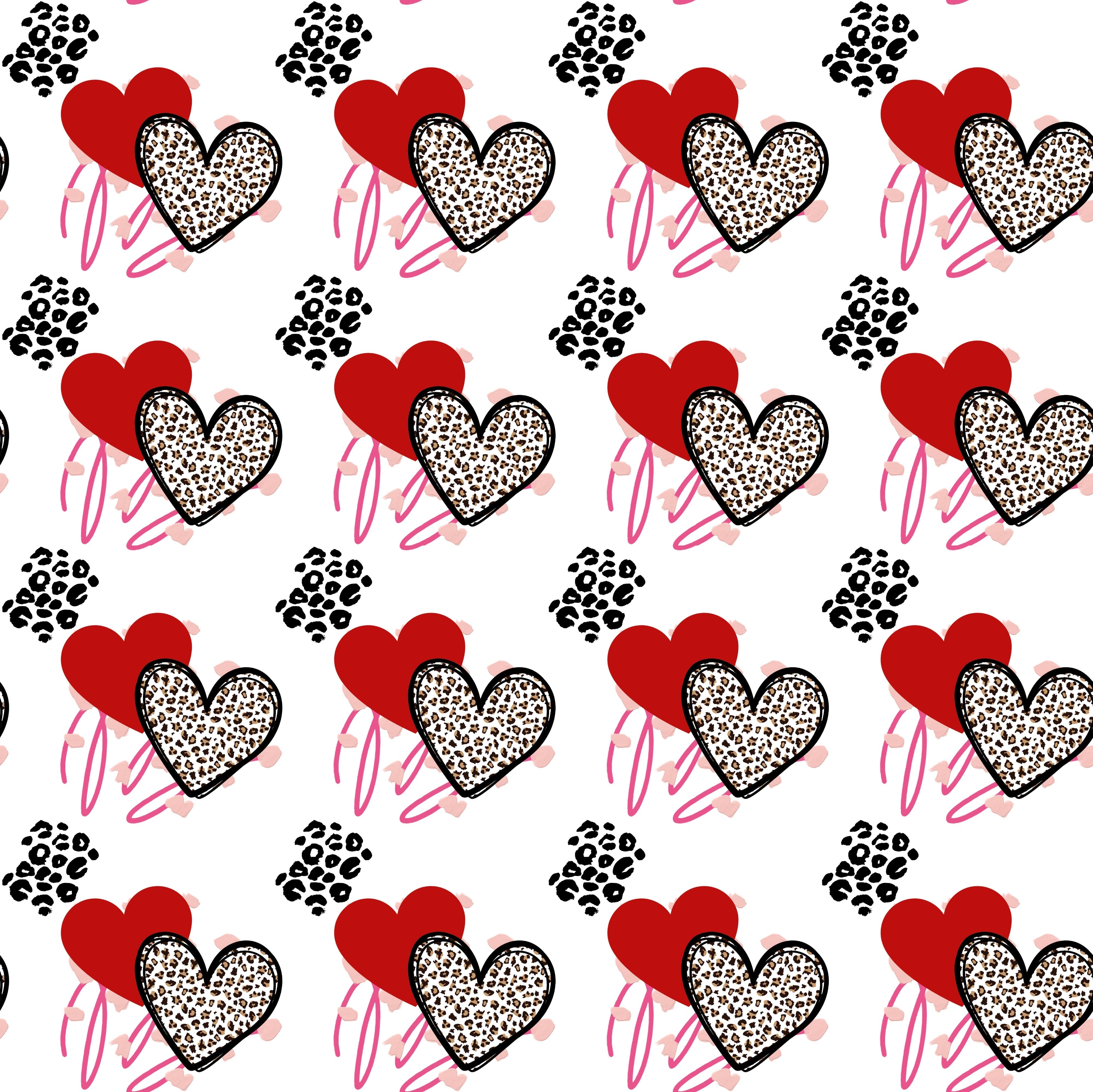 Leopard Hearts Patterned Vinyl 12" x 12" - The Vinyl Haus Main image