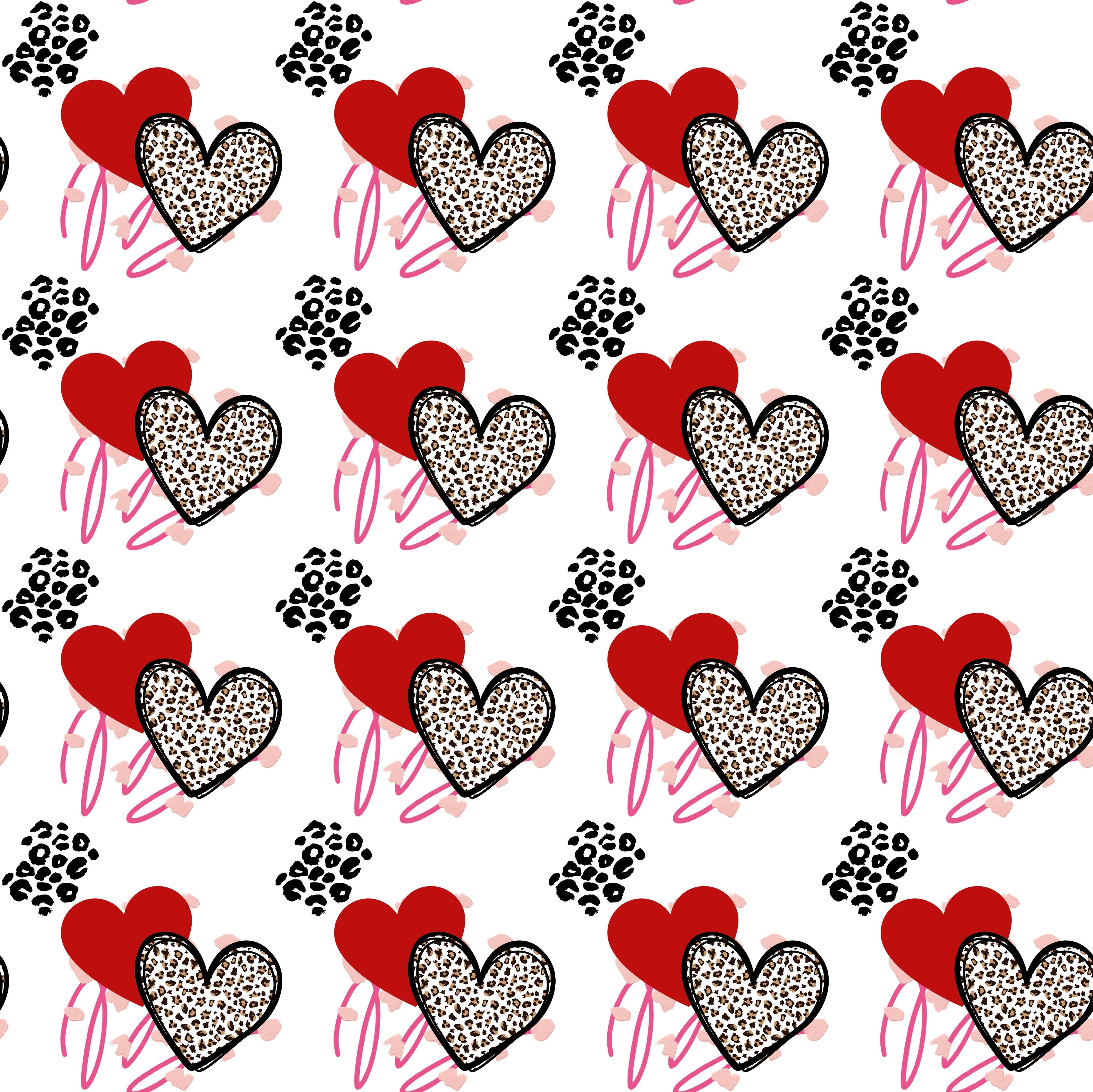 Leopard Hearts Patterned Vinyl 12" x 12" - The Vinyl Haus