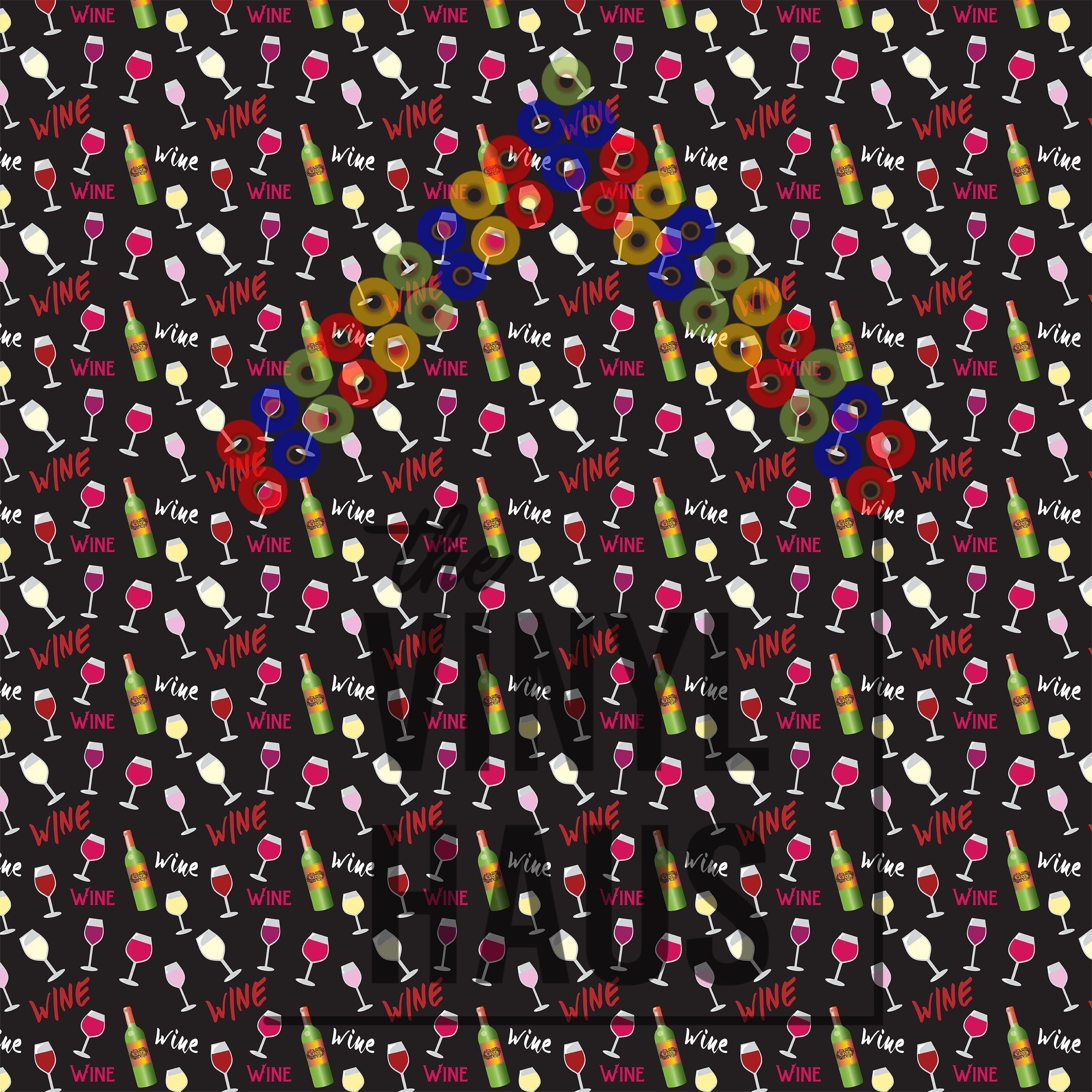 Wine Pattern Vinyl 12" x 12" - The Vinyl Haus Main image