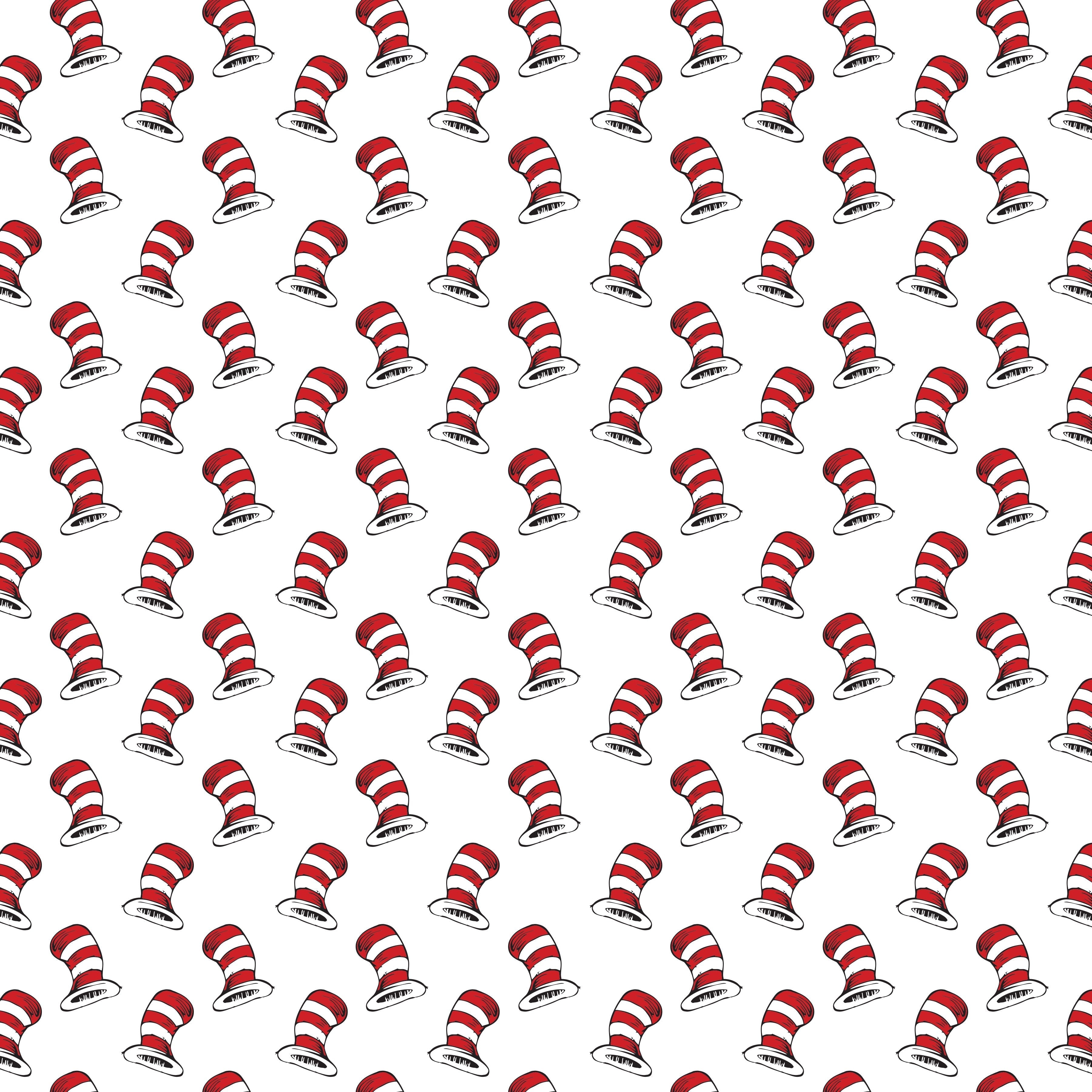 Red and White Hats White Background Patterned Vinyl 12" x 12" - The Vinyl Haus