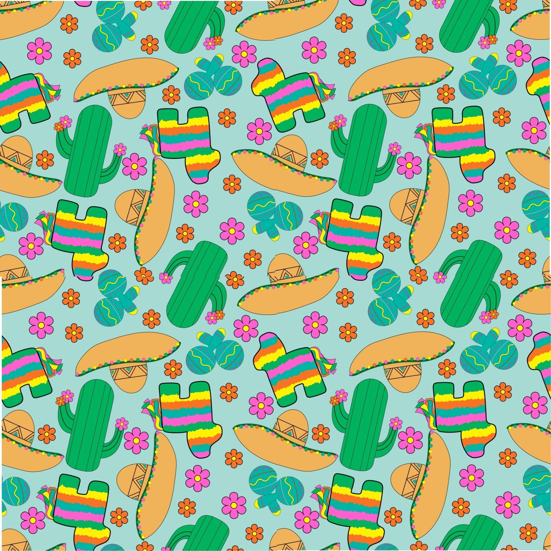 Fiesta Inspired Patterned Vinyl 12" x 12" - The Vinyl Haus Main image