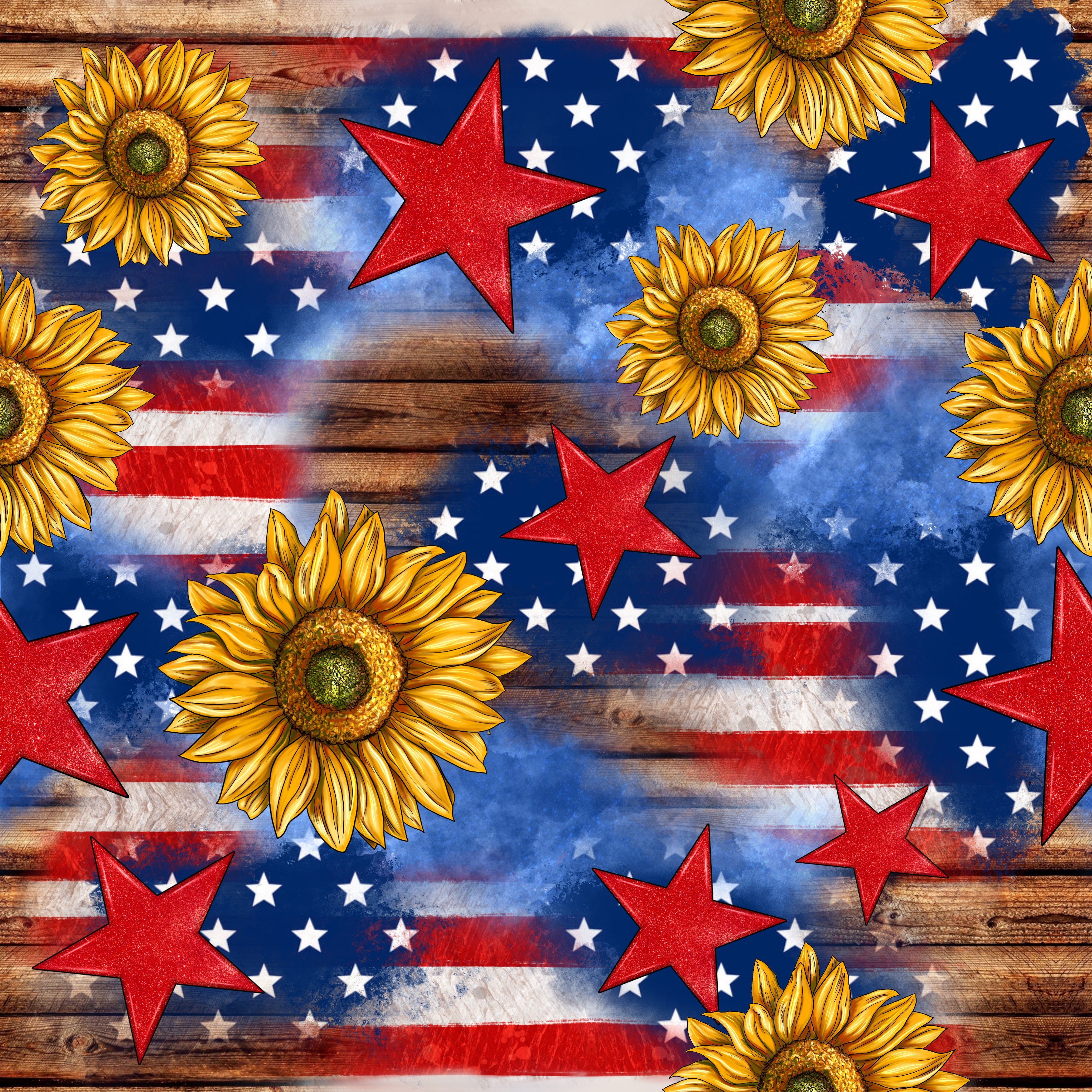 Sunflower and Wooden Background Patterned Vinyl 12" x 12" - The Vinyl Haus