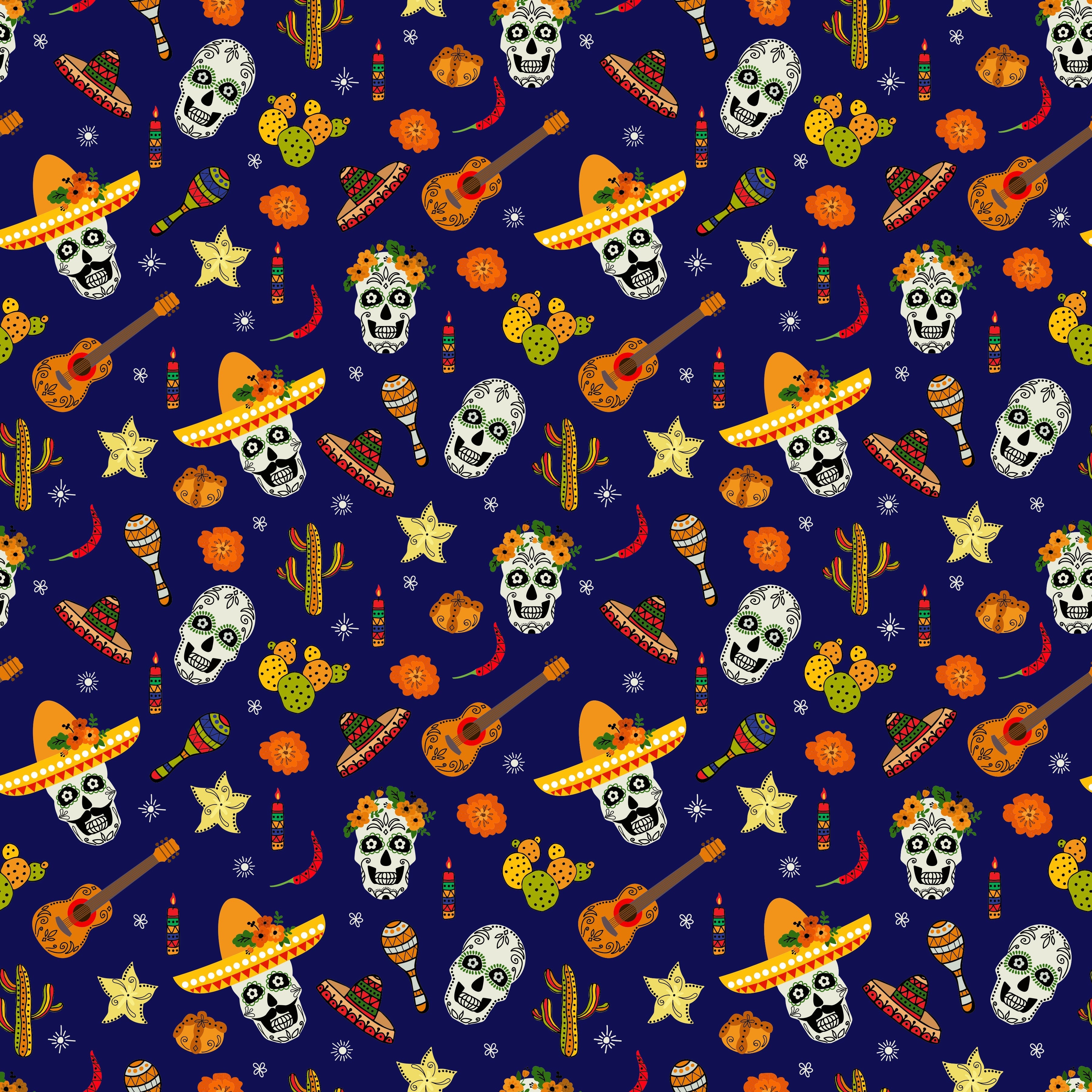 Sugar Skulls Patterned Vinyl 12" x 12" - The Vinyl Haus Main image