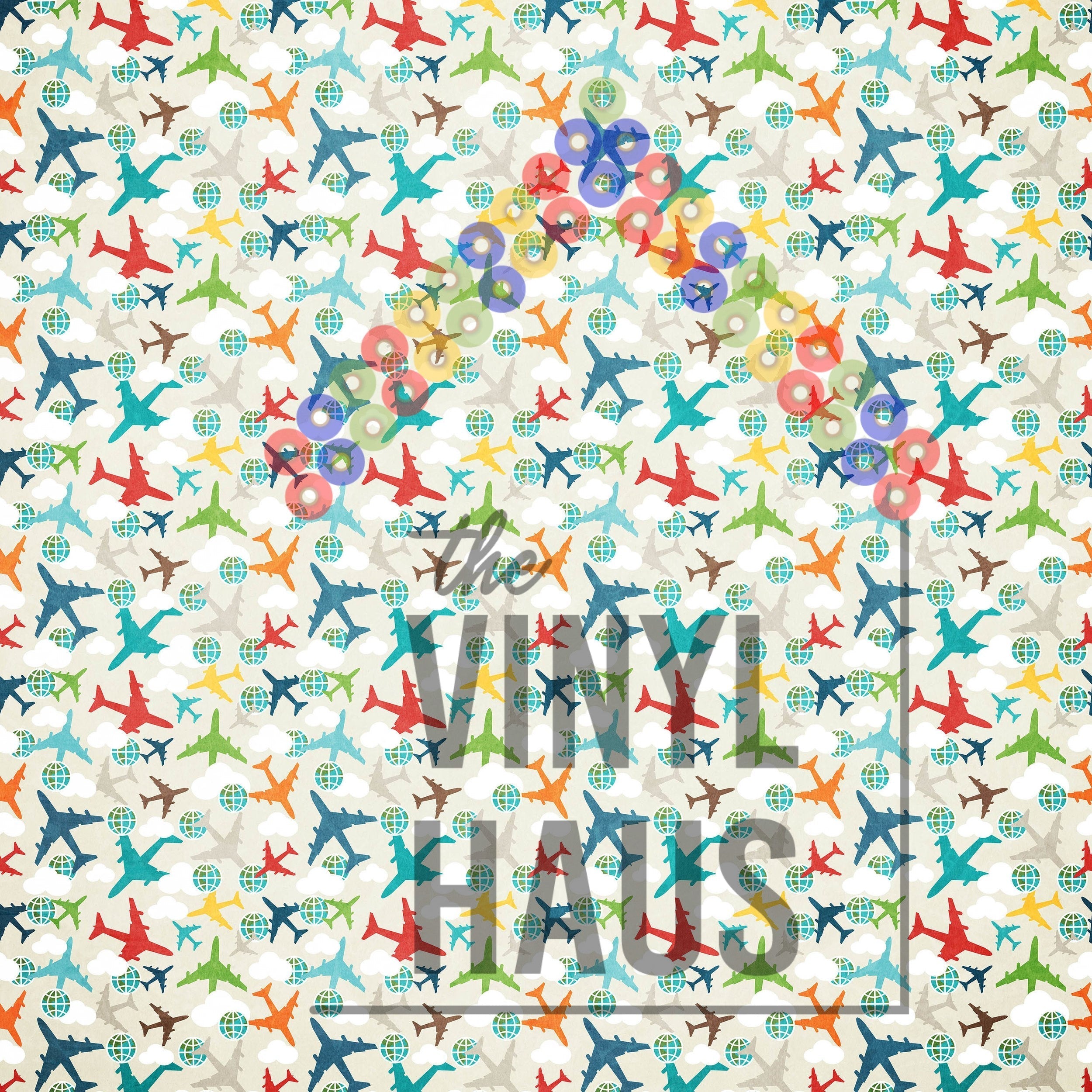 Colorful Air Planes Pattern Vinyl 12" x 12" - The Vinyl Haus Main image