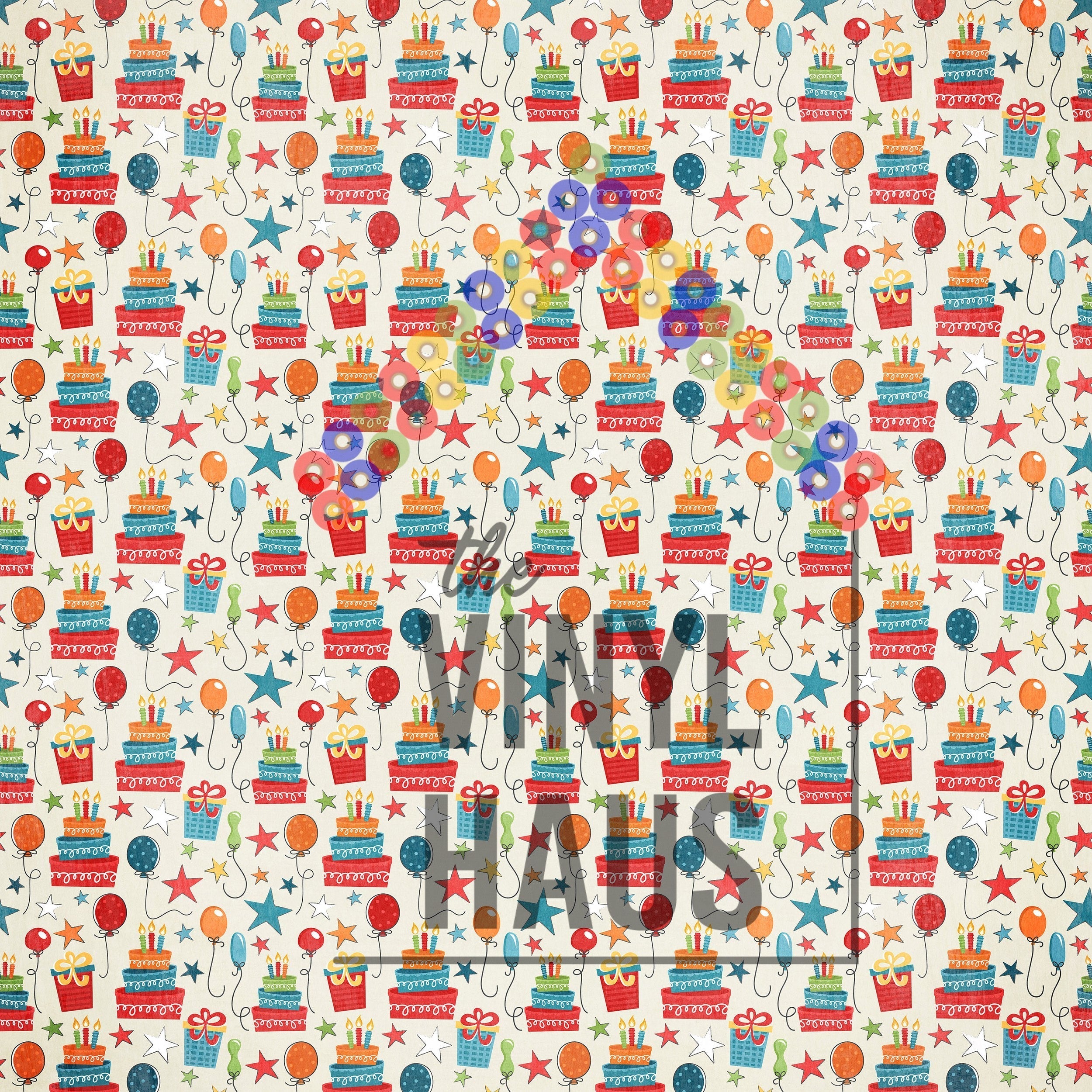 Birthday Celebration Pattern Vinyl 12" x 12" - The Vinyl Haus