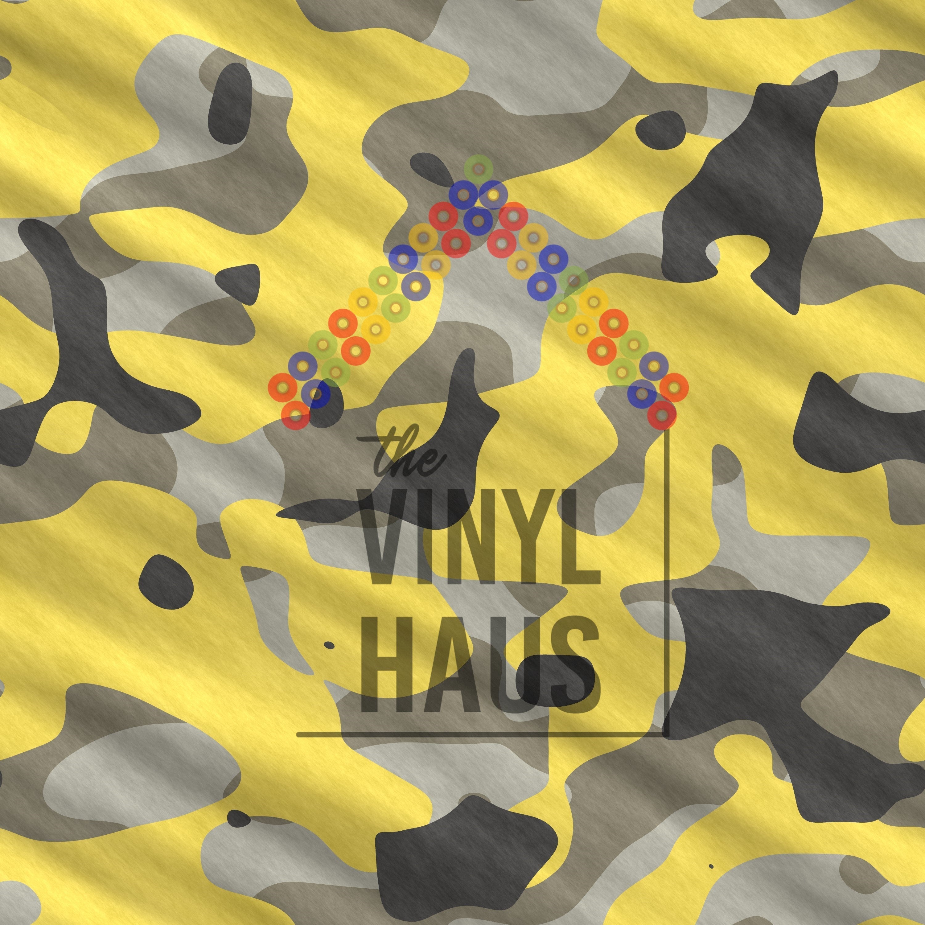 Yellow Camouflage Pattern Vinyl 12" x 12" - The Vinyl Haus Main image