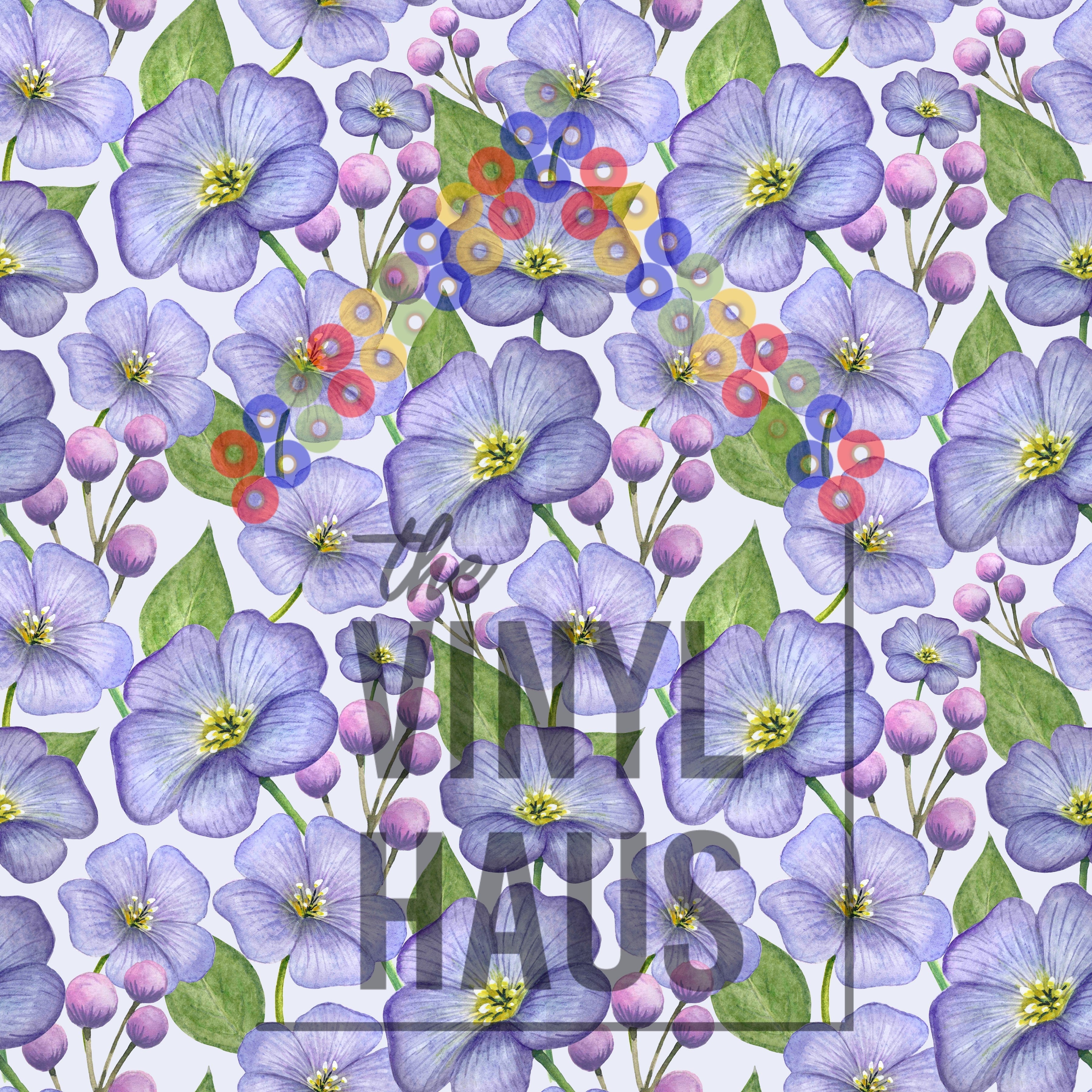 Purple Floral Pattern Vinyl 12" x 12" - The Vinyl Haus Main image