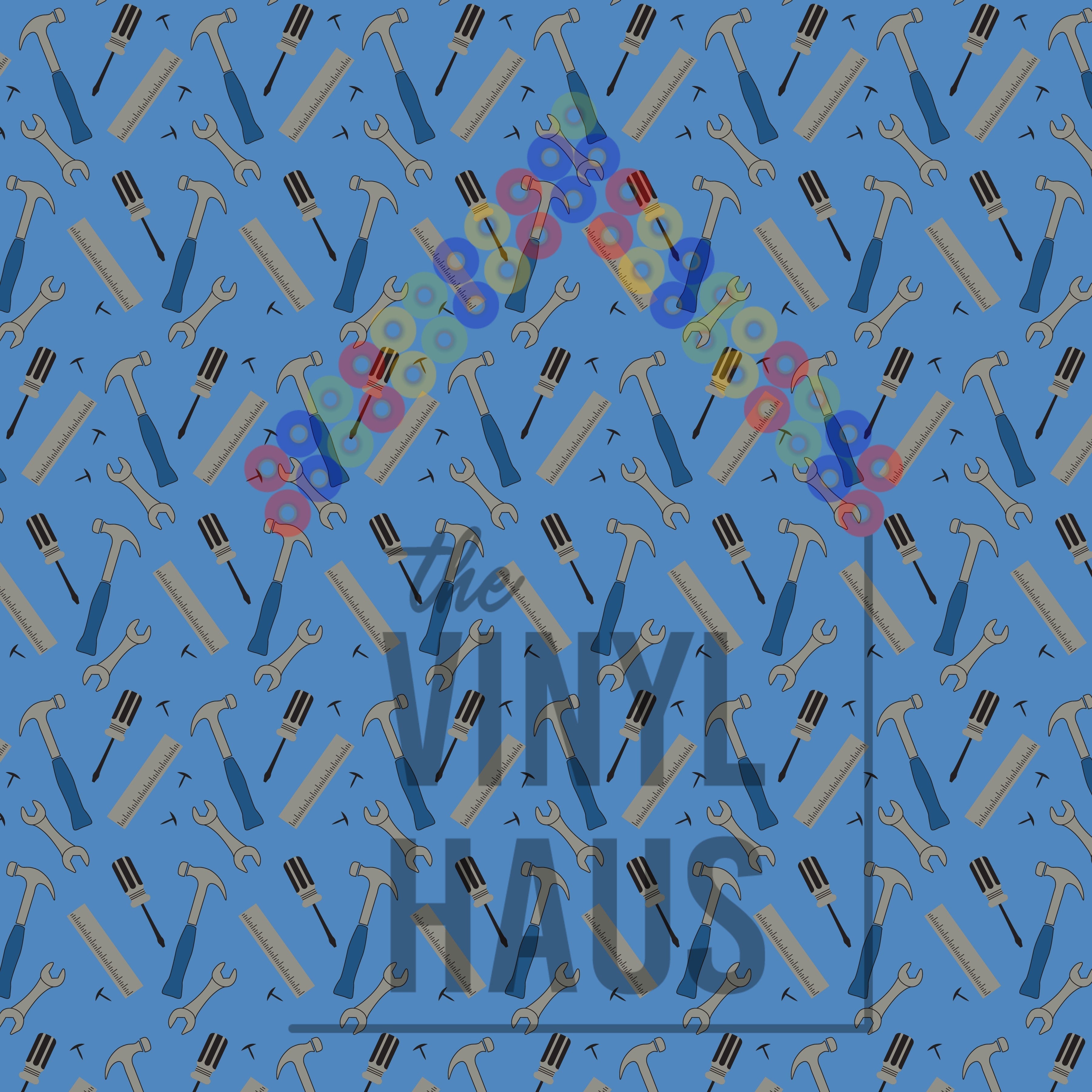 Father's Day Tools Pattern Vinyl 12" x 12" - The Vinyl Haus Main image