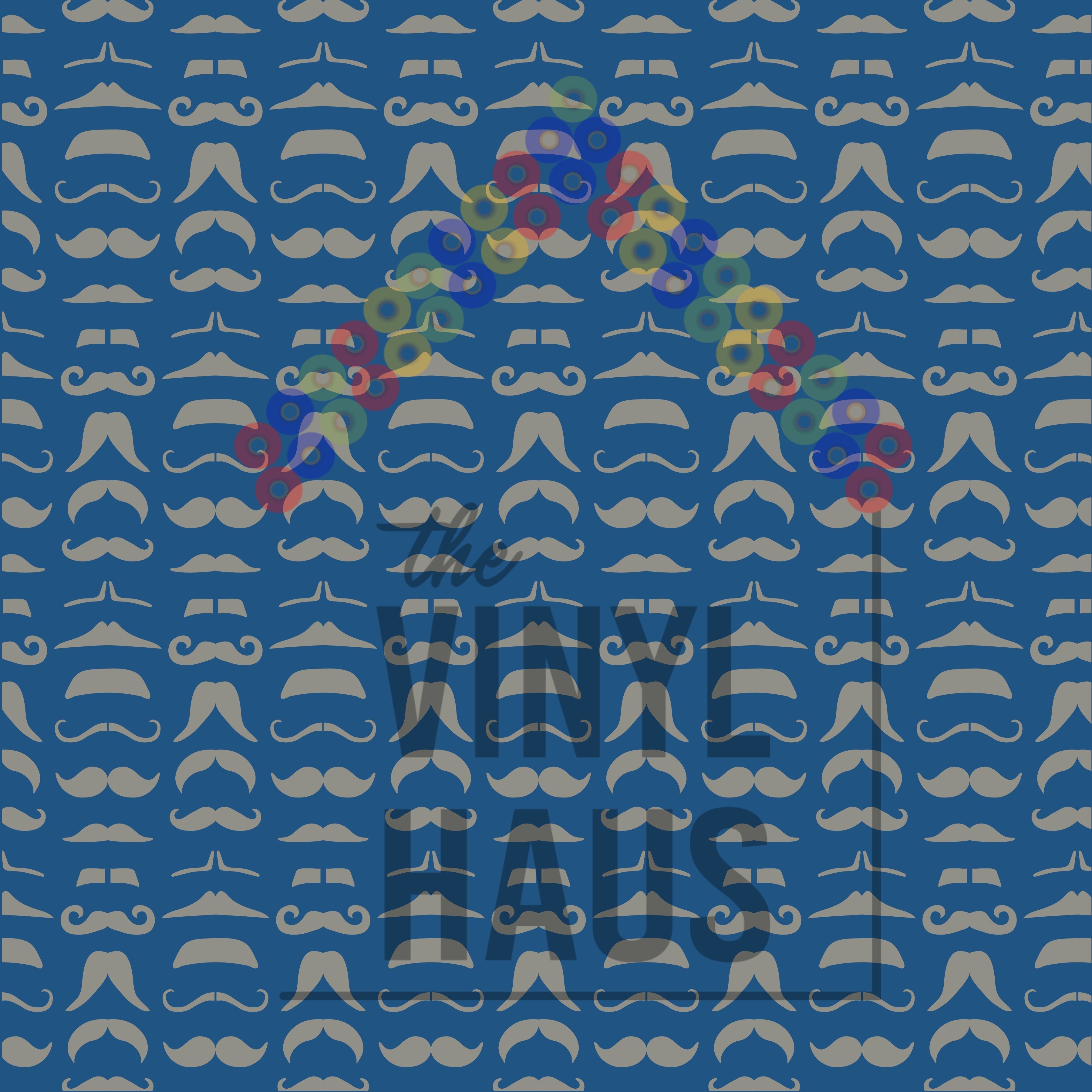 Father's Day Mustaches Pattern Vinyl 12" x 12" - The Vinyl Haus Main image