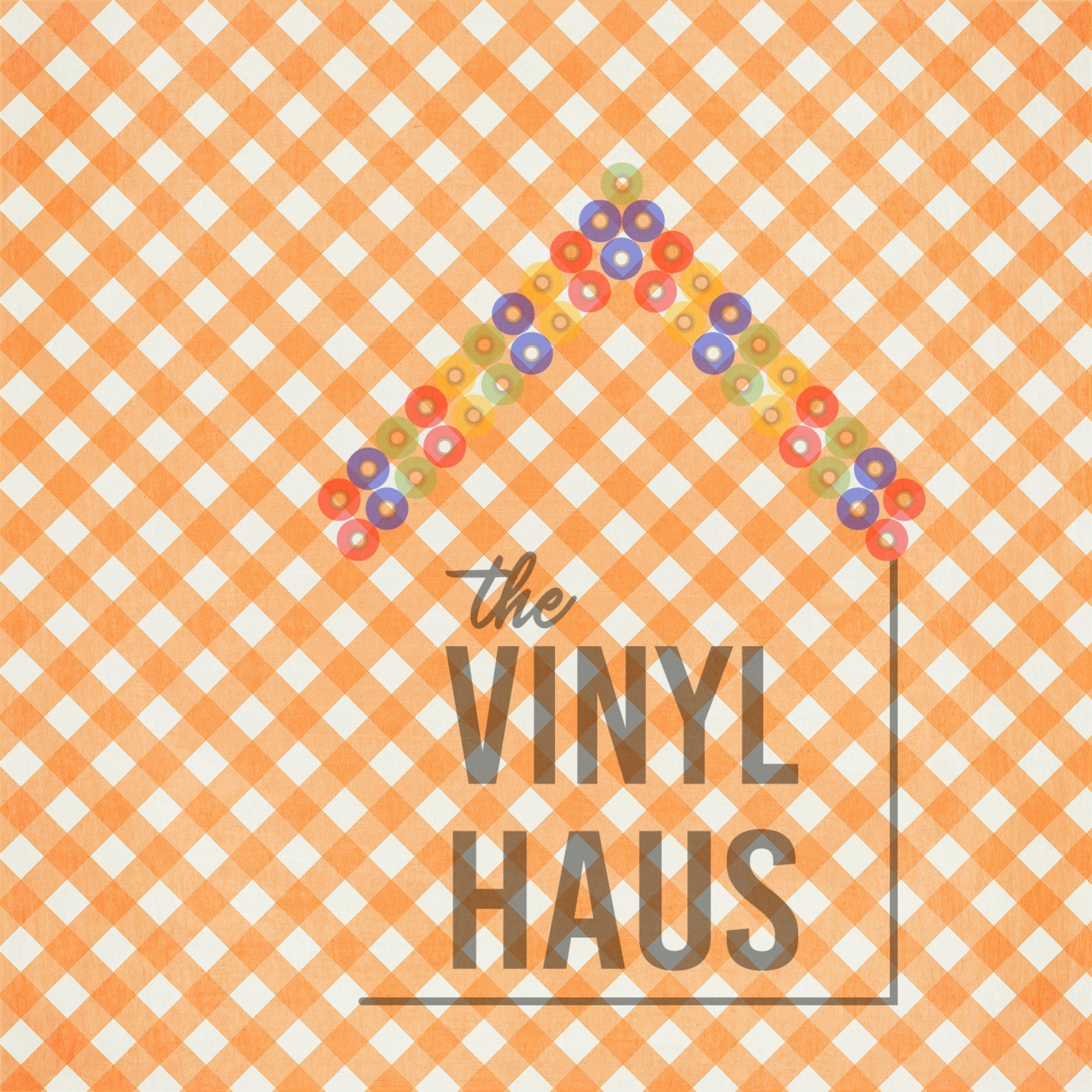 Orange Gingham Pattern Vinyl 12" x 12" - The Vinyl Haus Main image