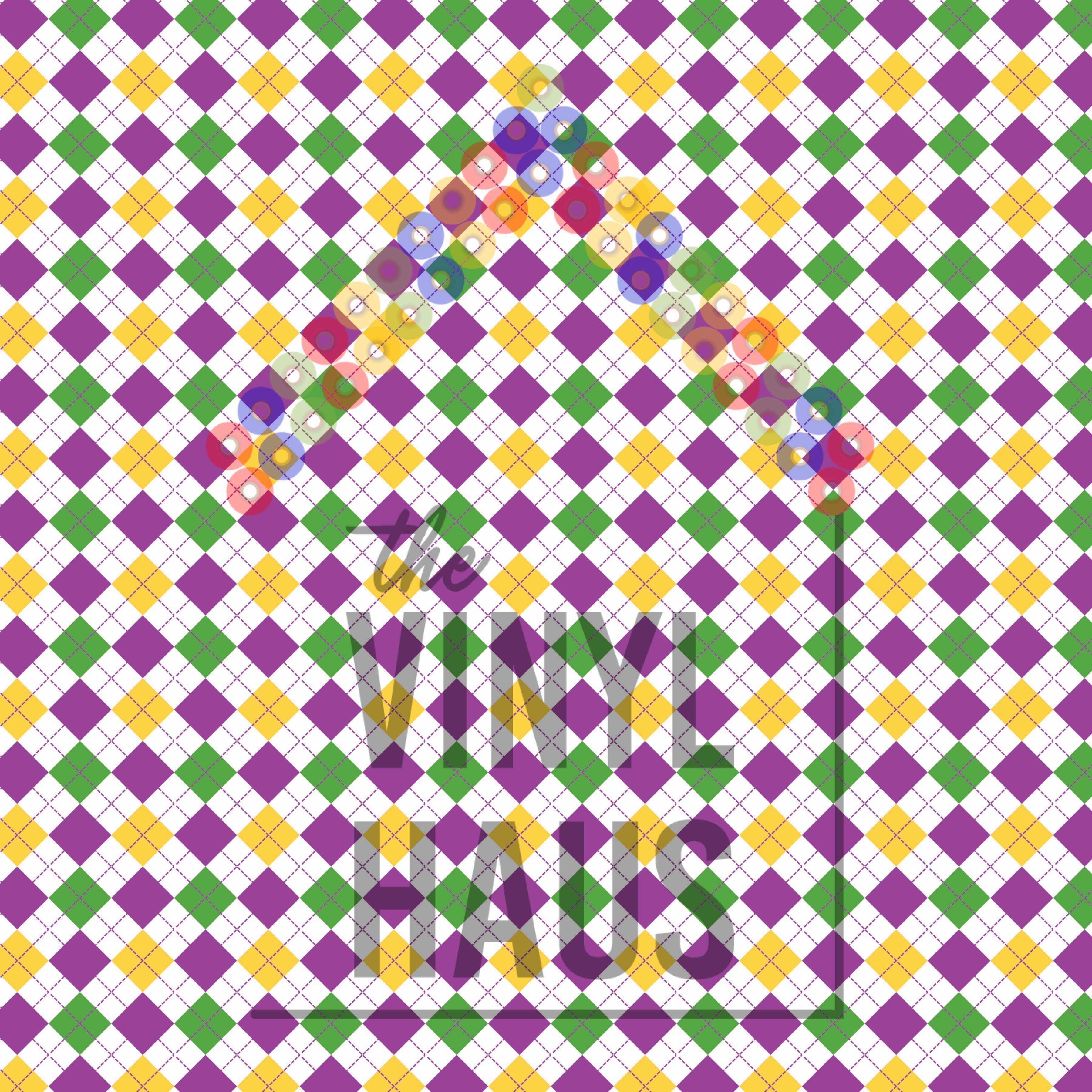 Mardi Gras Diamond Pattern Vinyl 12" x 12" - The Vinyl Haus
