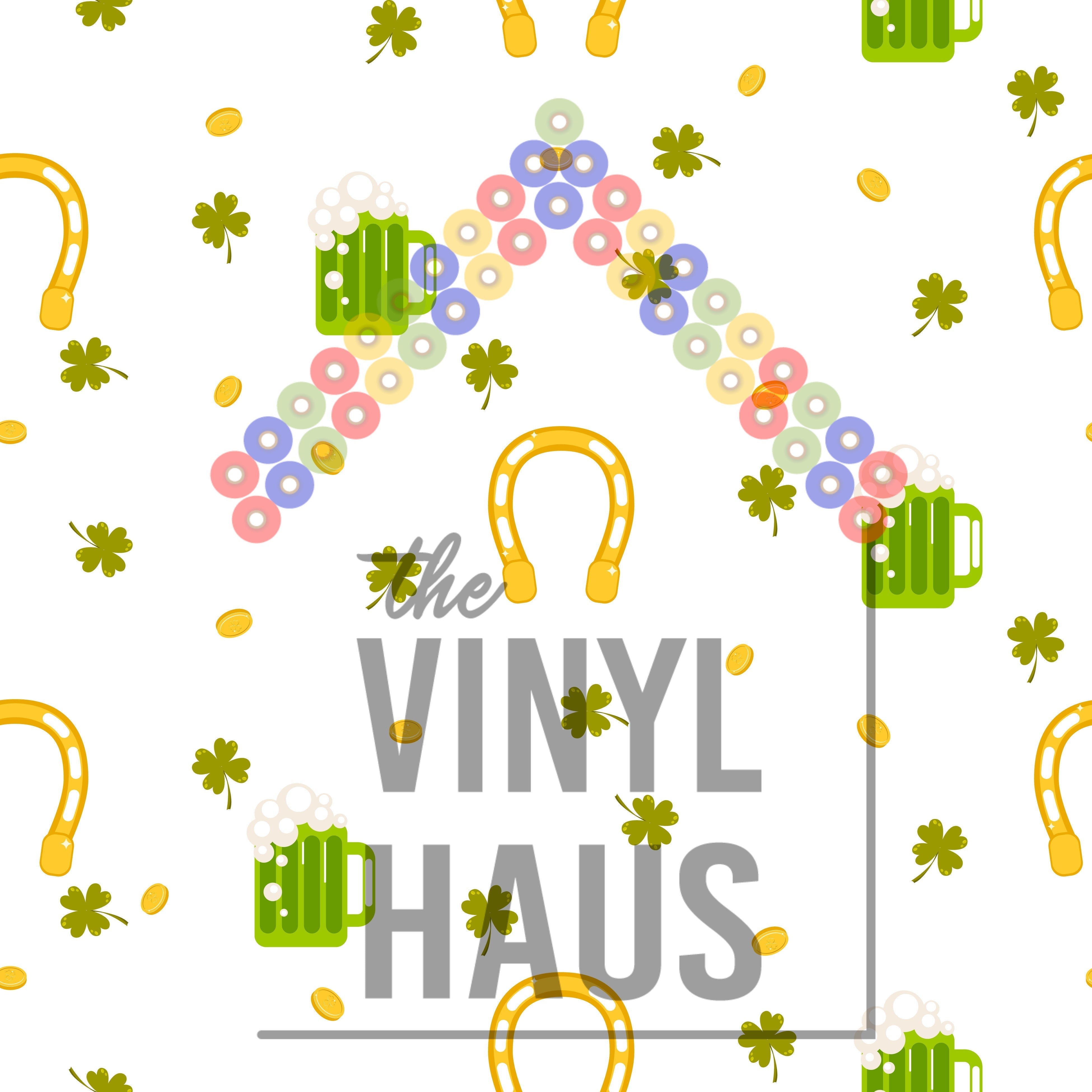 St. Patrick's Day Luck Pattern Vinyl 12" x 12 - The Vinyl Haus Main image