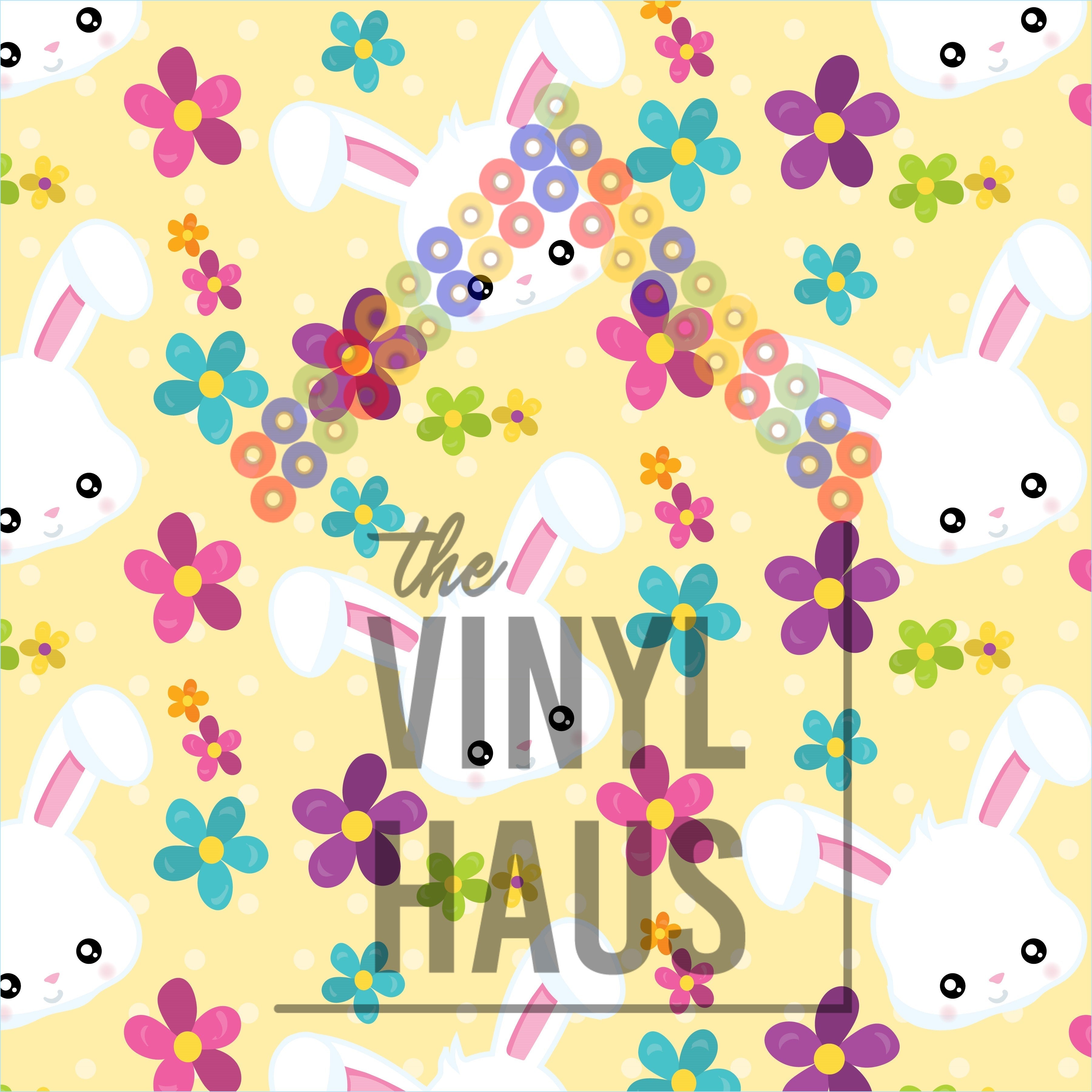 Easter Bunny Head Pattern Vinyl 12" x 12" - The Vinyl Haus Main image